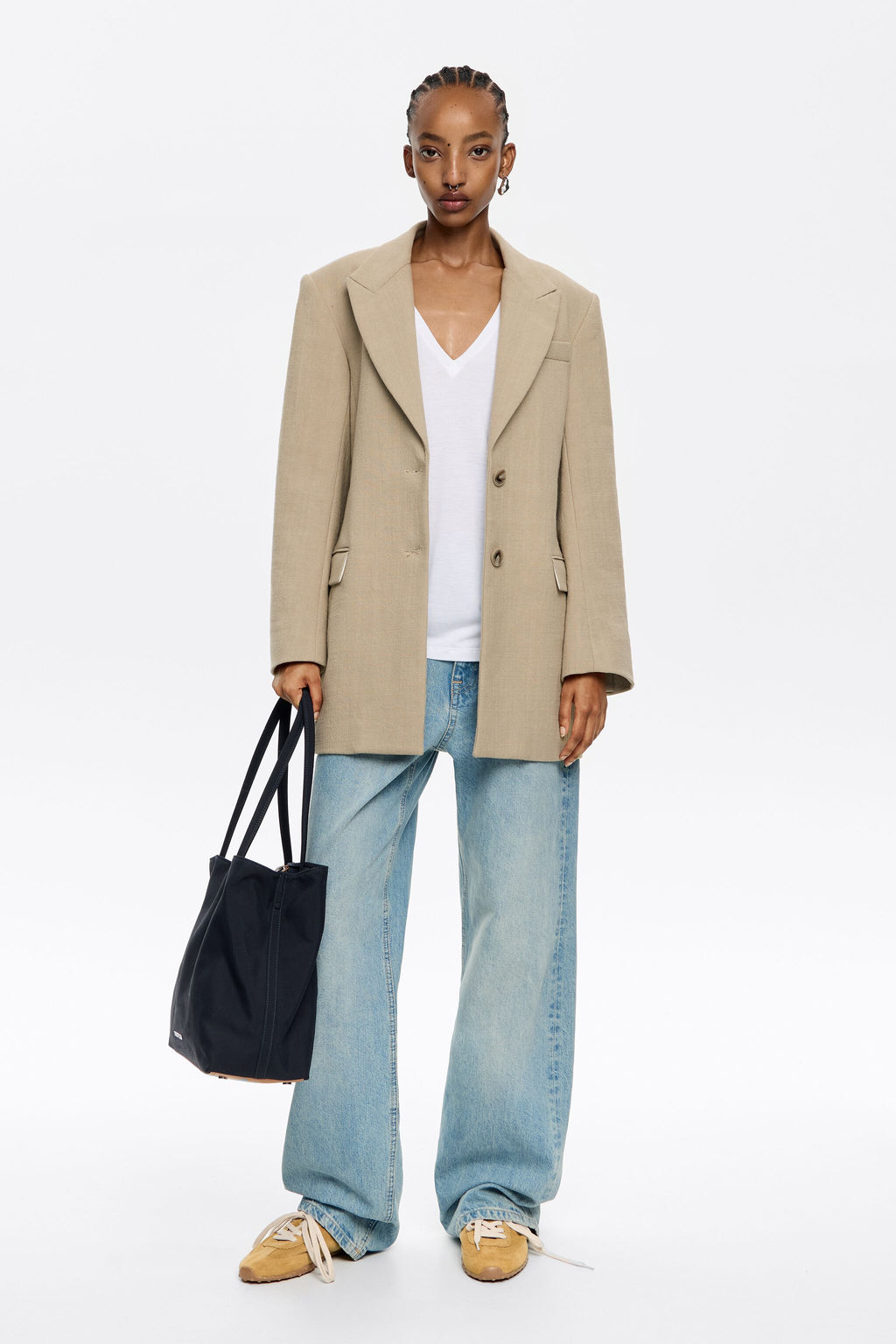 White viscose straight T-shirt