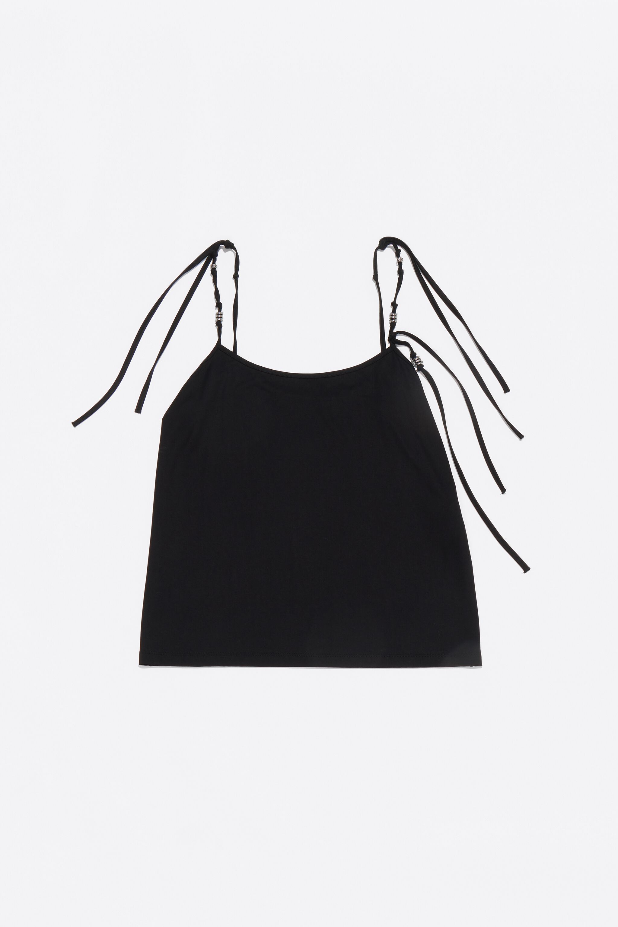 Black metallic hoop straps vest top