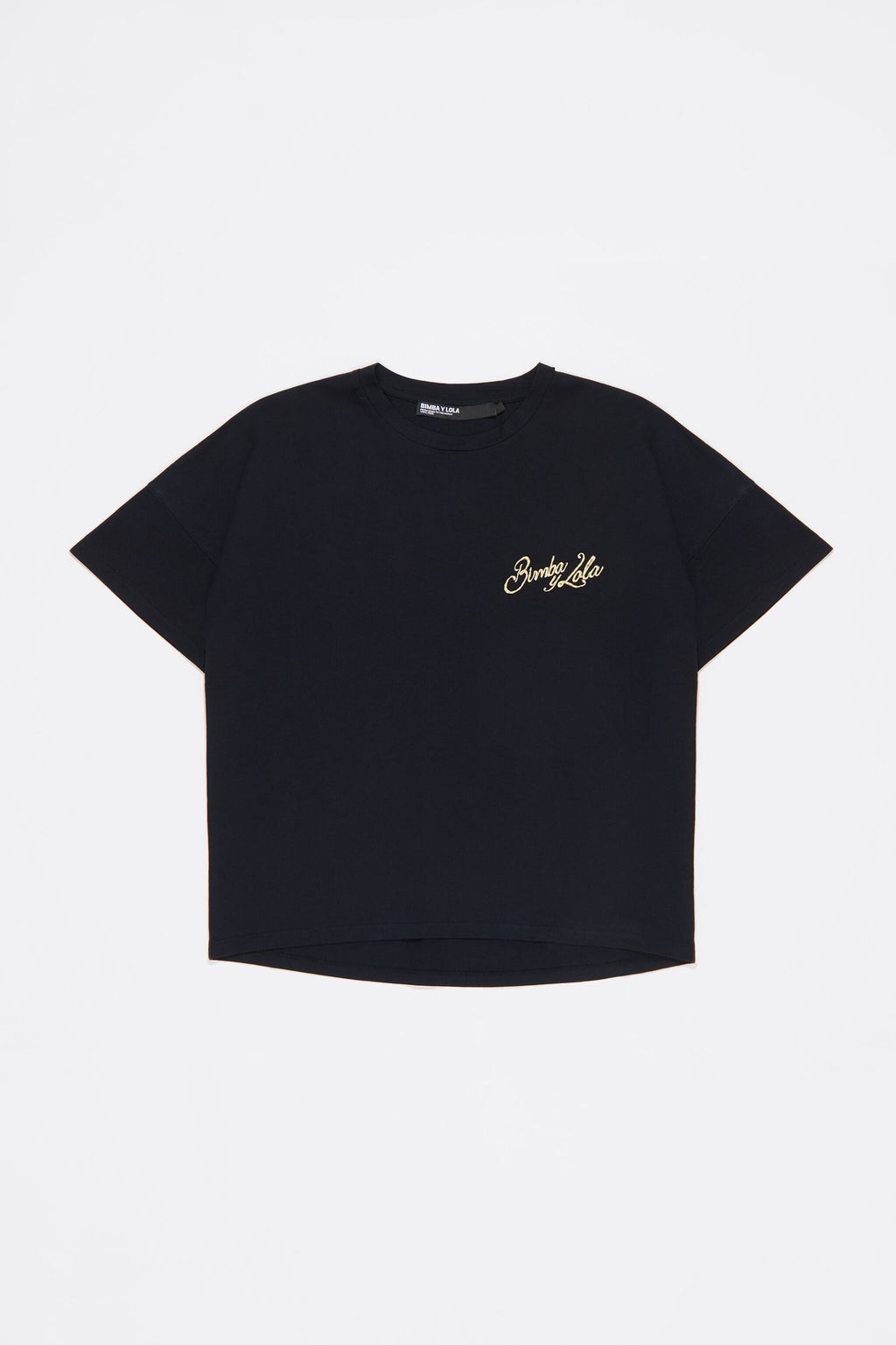 Black embroidered logo boxy T-shirt