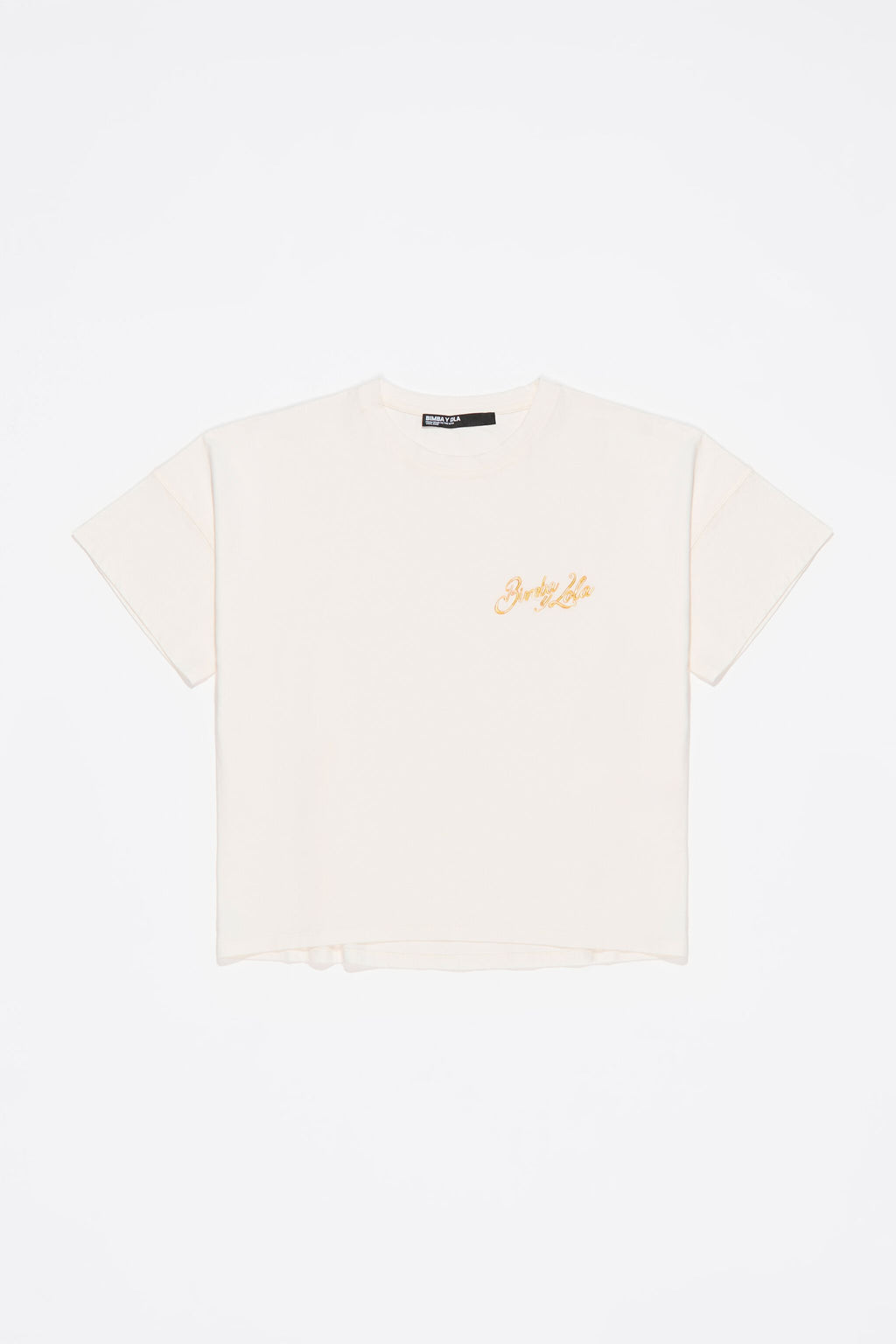 Ivory embroidered logo boxy T-shirt