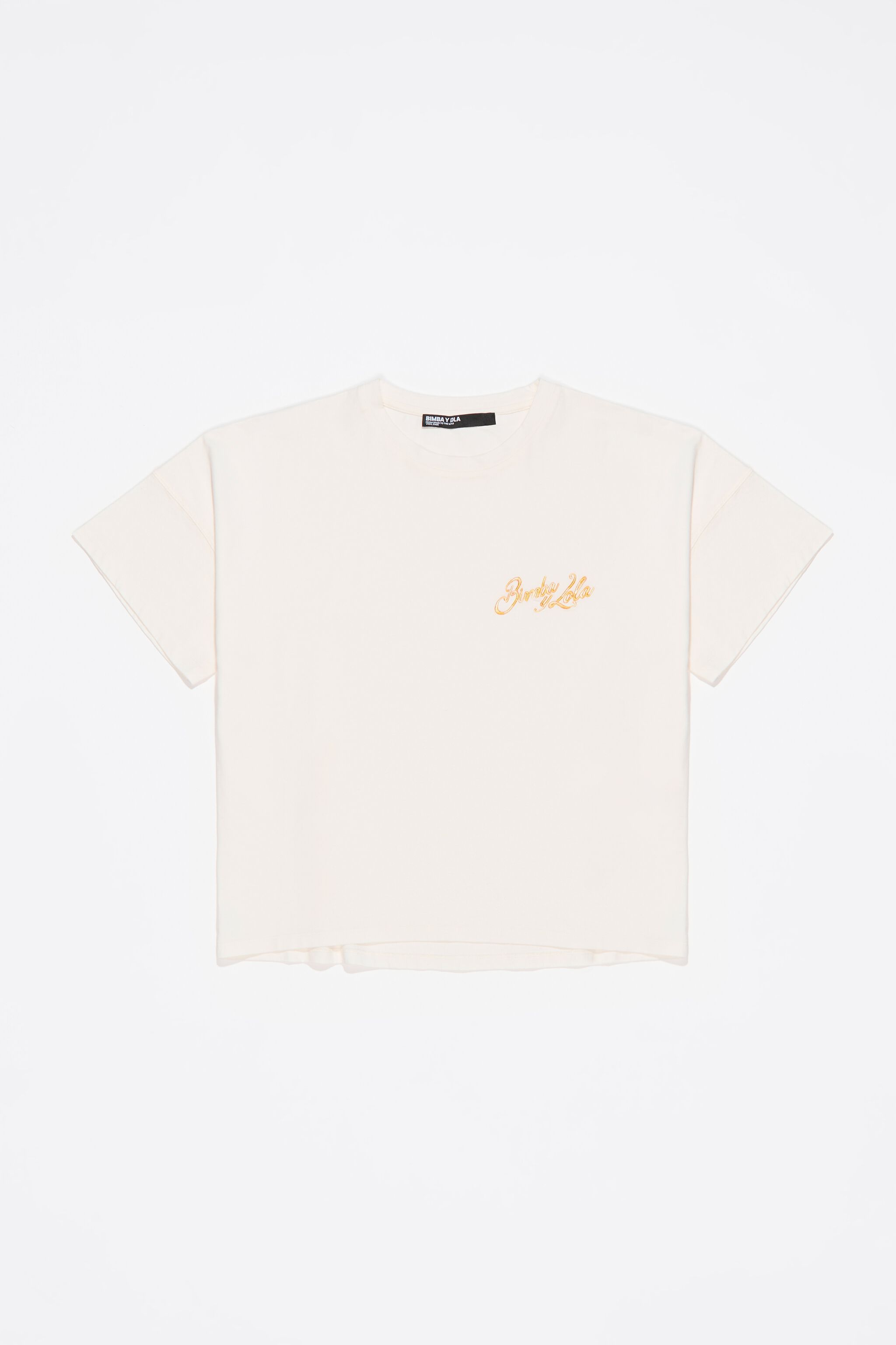 Ivory embroidered logo boxy T-shirt