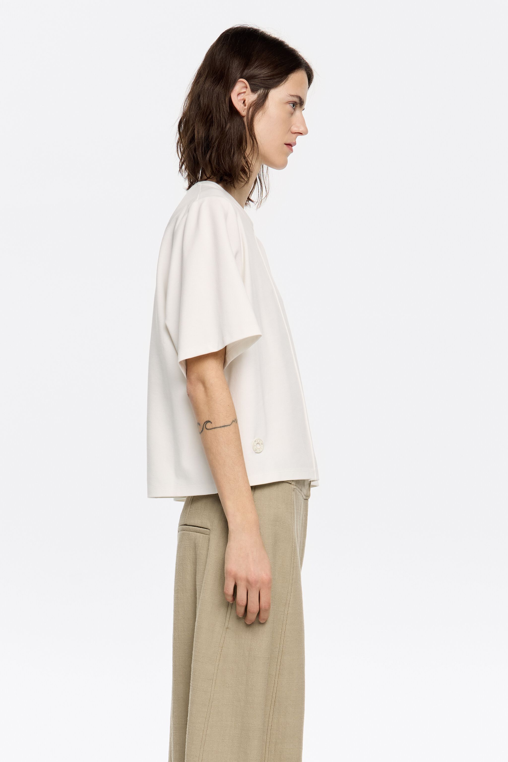 Ivory ponte di roma straight T-shirt