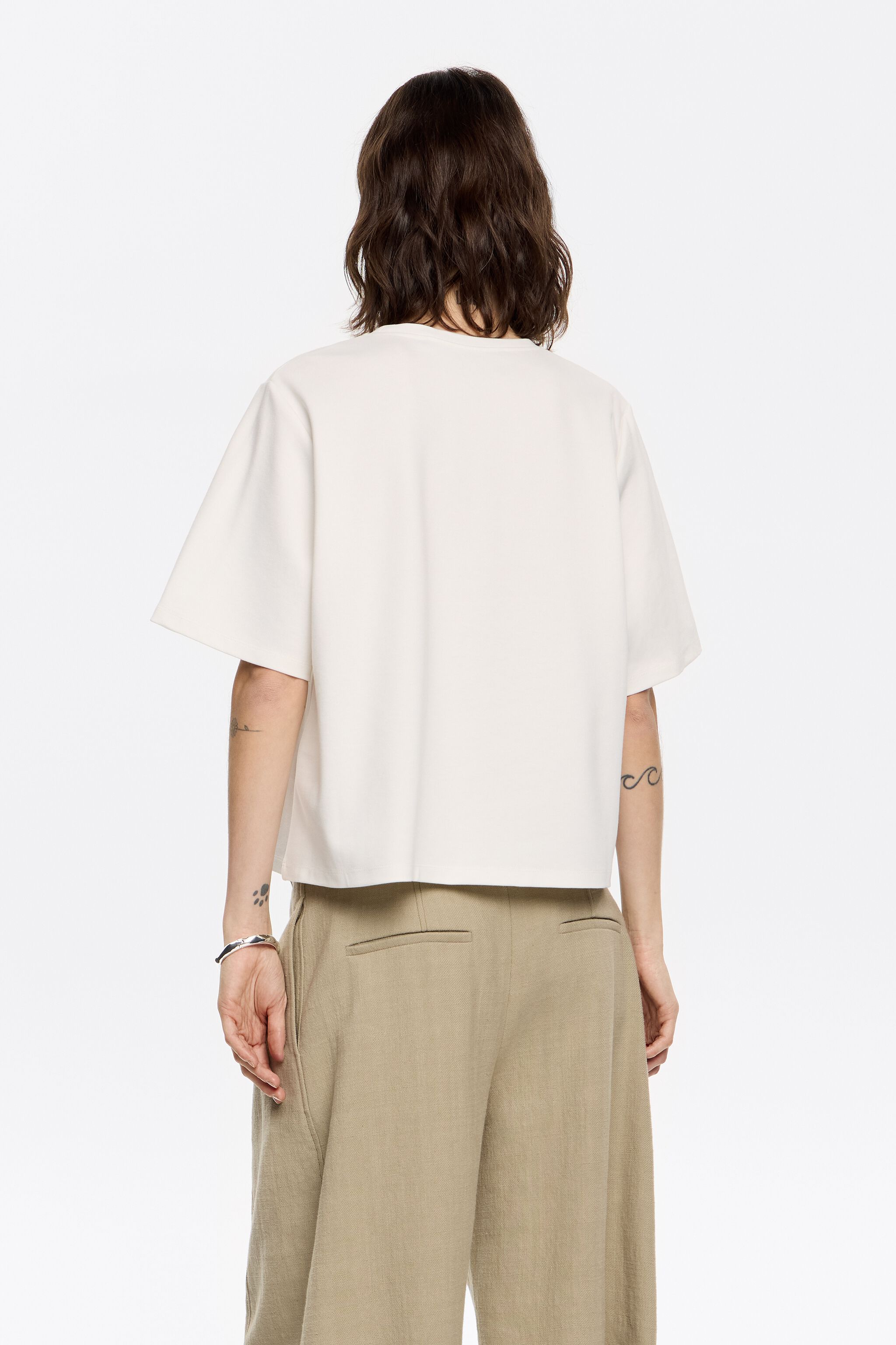 Ivory ponte di roma straight T-shirt