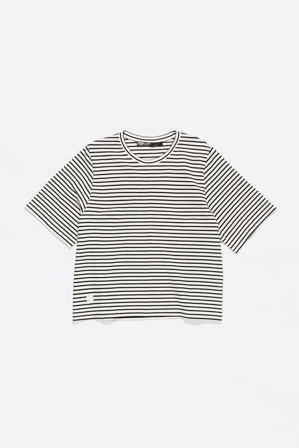 Striped ponte di roma straight T-shirt