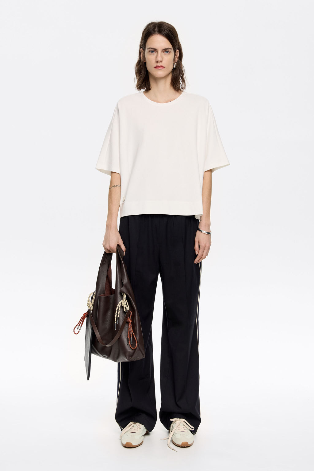 Ivory ponte di roma cape T-shirt