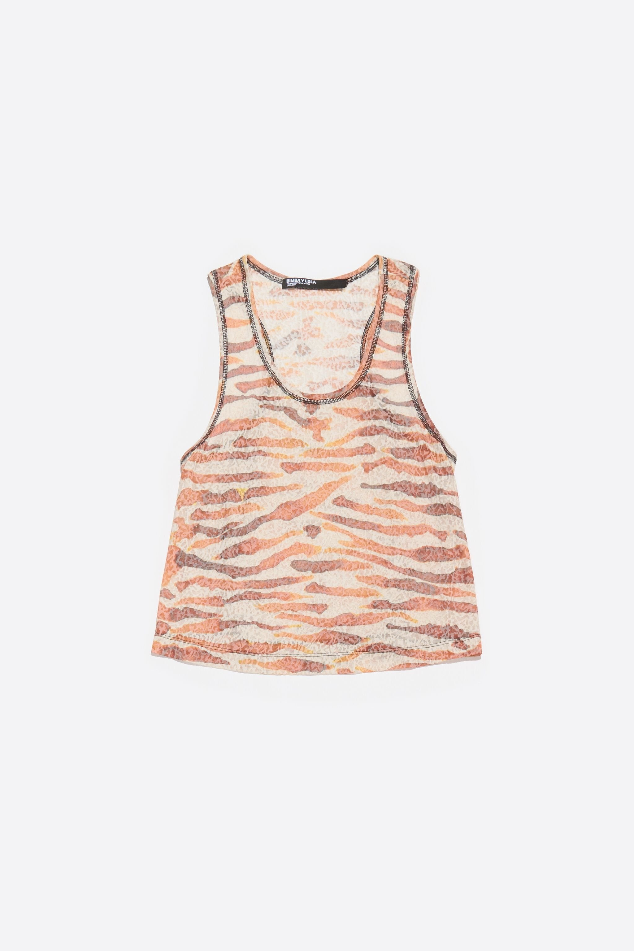 Brown watercolor devoré Zebra T-shirt