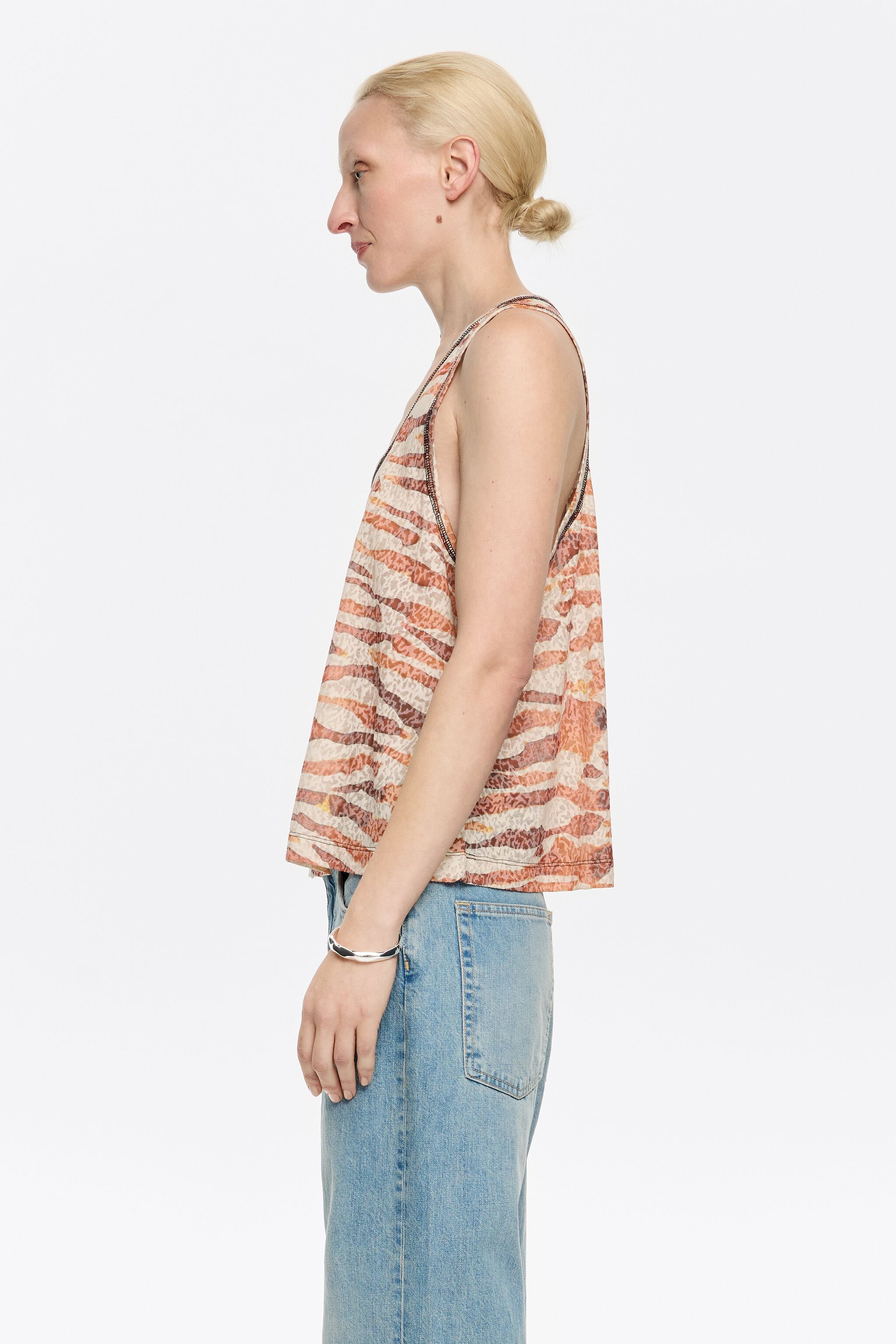 Brown watercolor devoré Zebra T-shirt