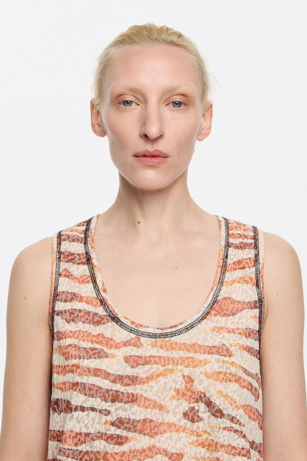 Brown watercolor devoré Zebra T-shirt