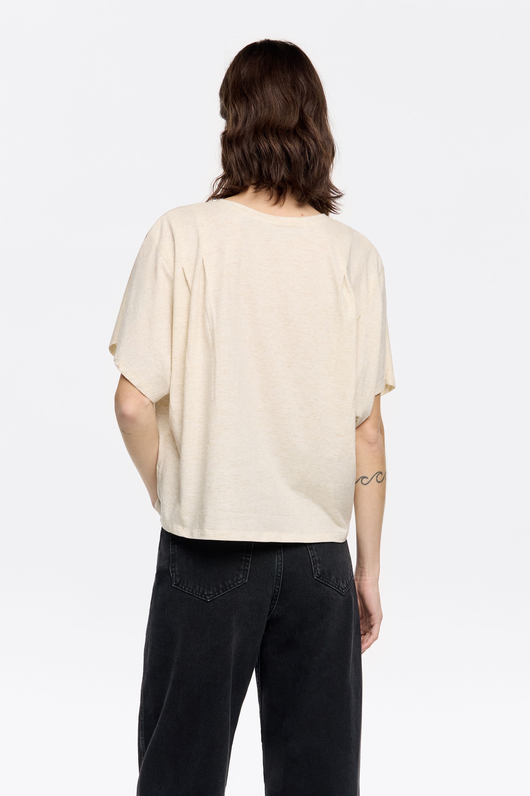 Ivory fluid boxy T-shirt