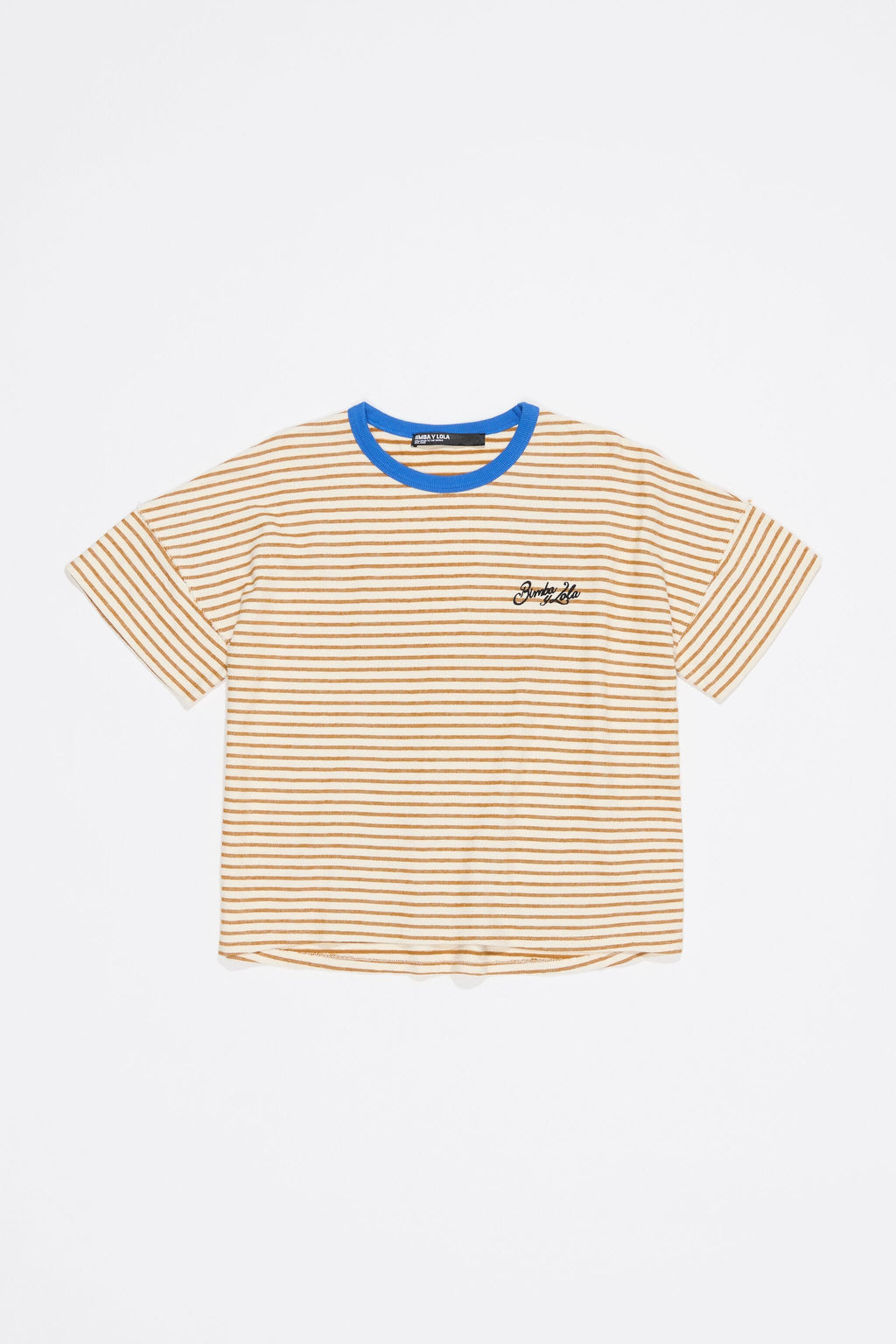 Caramel striped cotton boxy T-shirt