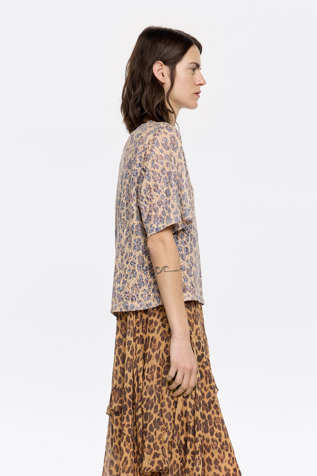 Beige Leopard devoré T-shirt