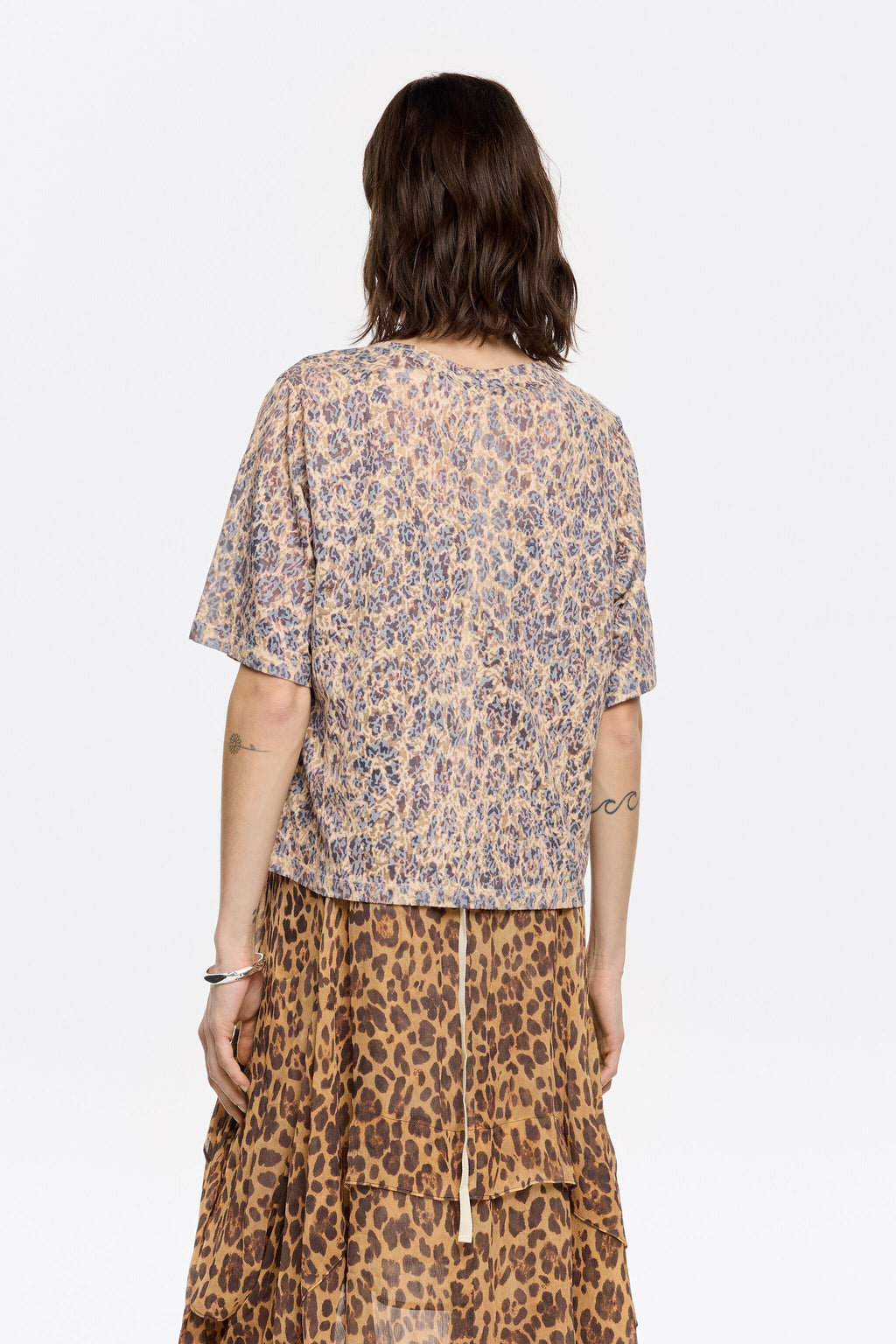 Beige Leopard devoré T-shirt
