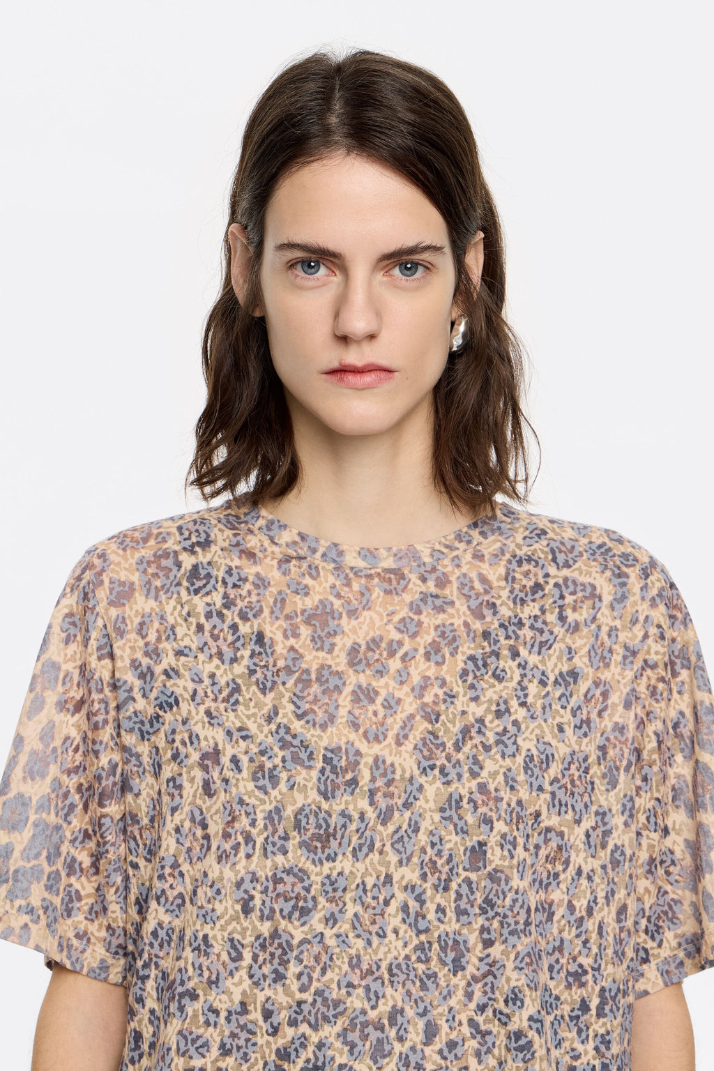 Beige Leopard devoré T-shirt