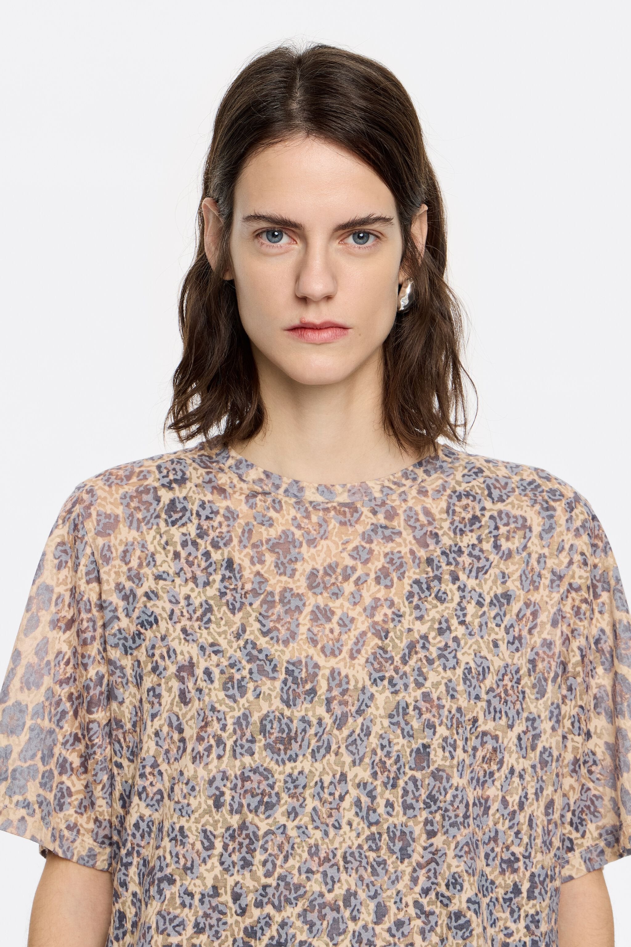 Beige Leopard devoré T-shirt