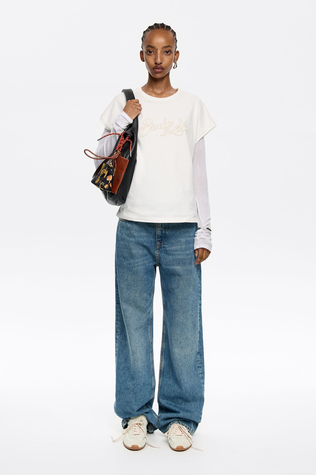 Ivory cotton logo T-shirt