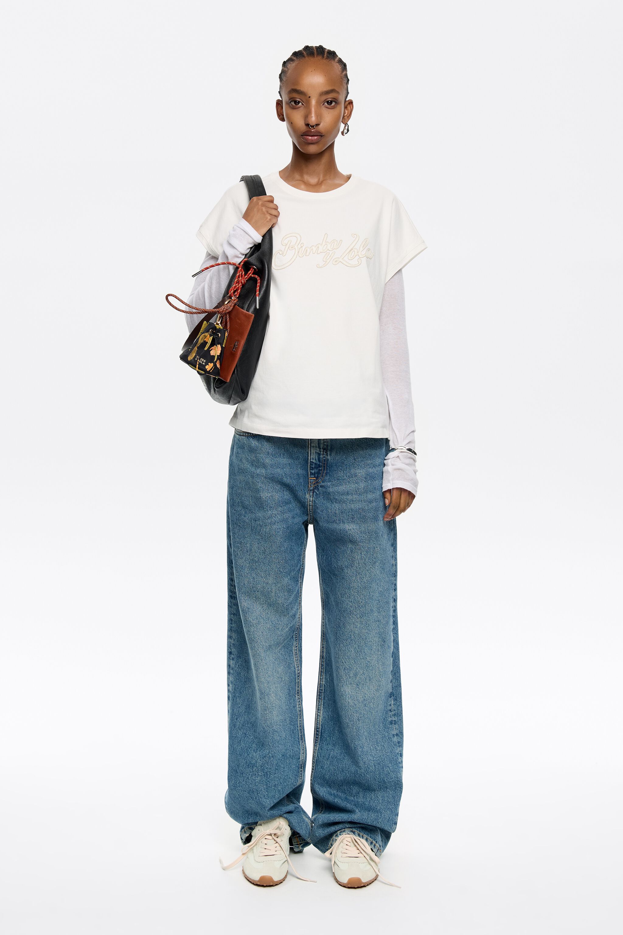 Ivory cotton logo T-shirt