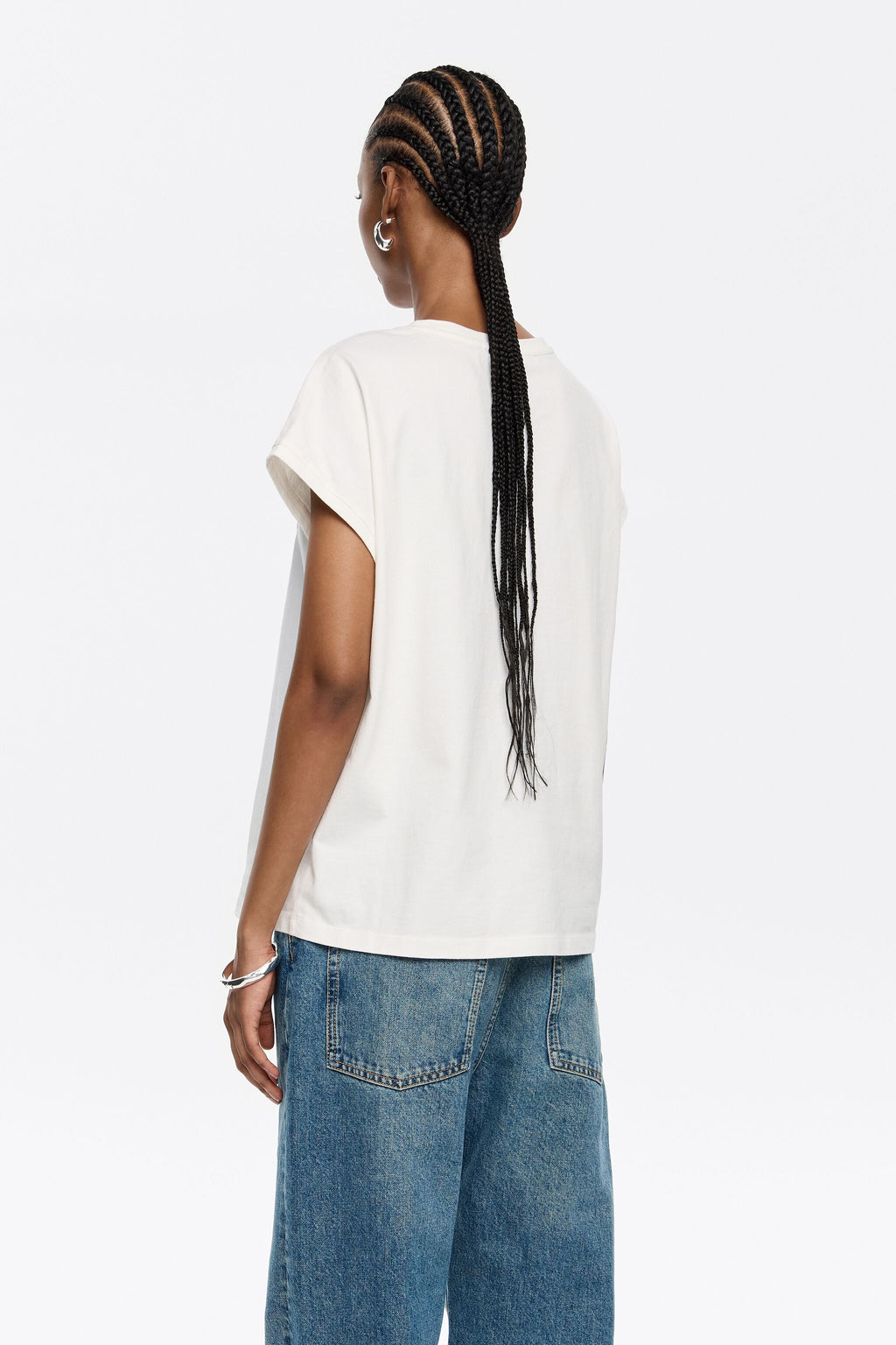 Ivory cotton logo T-shirt