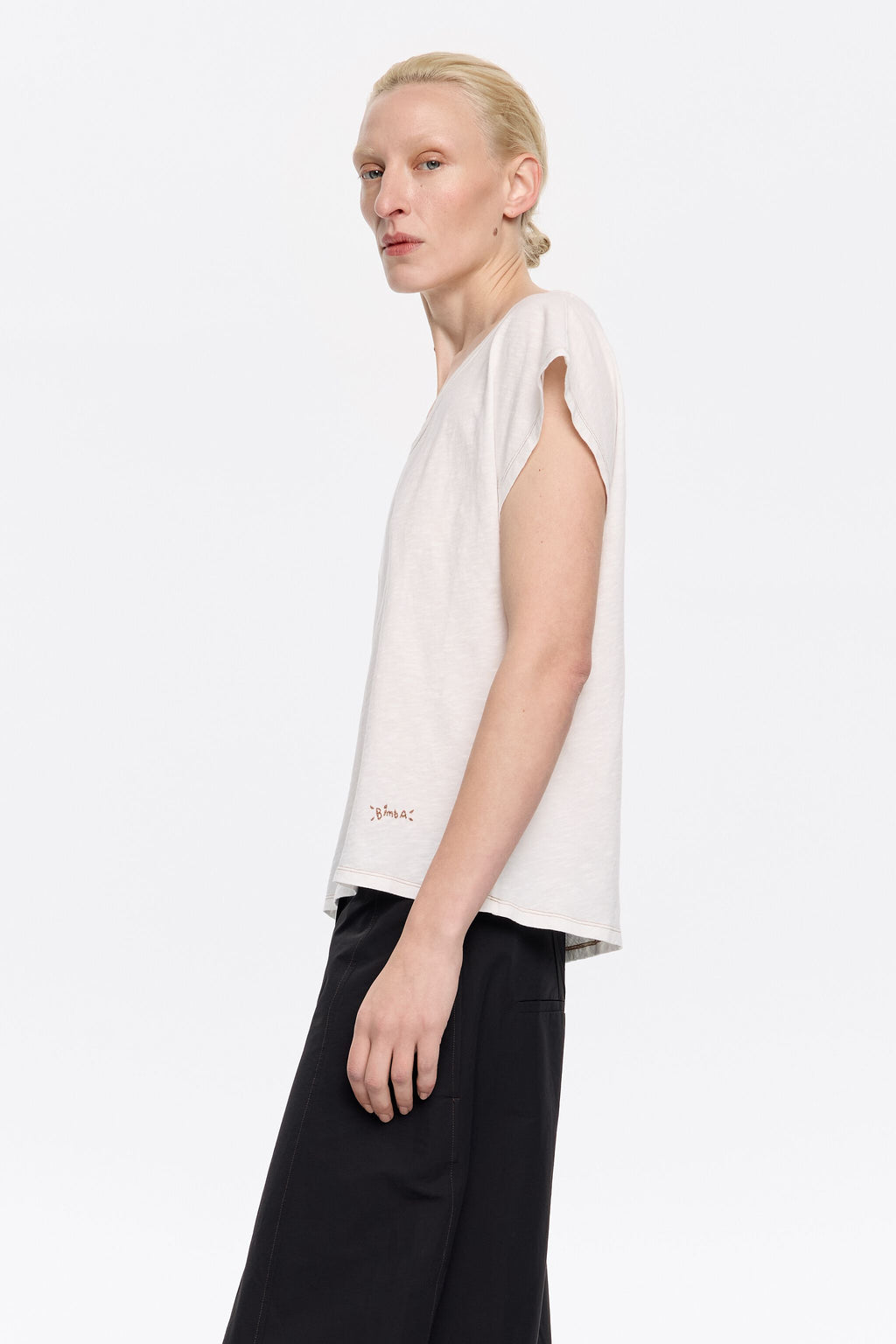 Ivory raised logo T-shirt