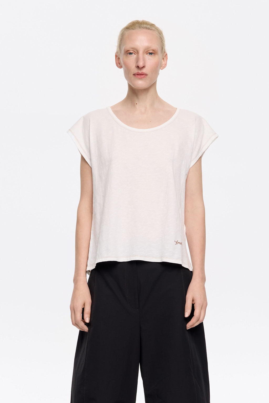 Ivory raised logo T-shirt