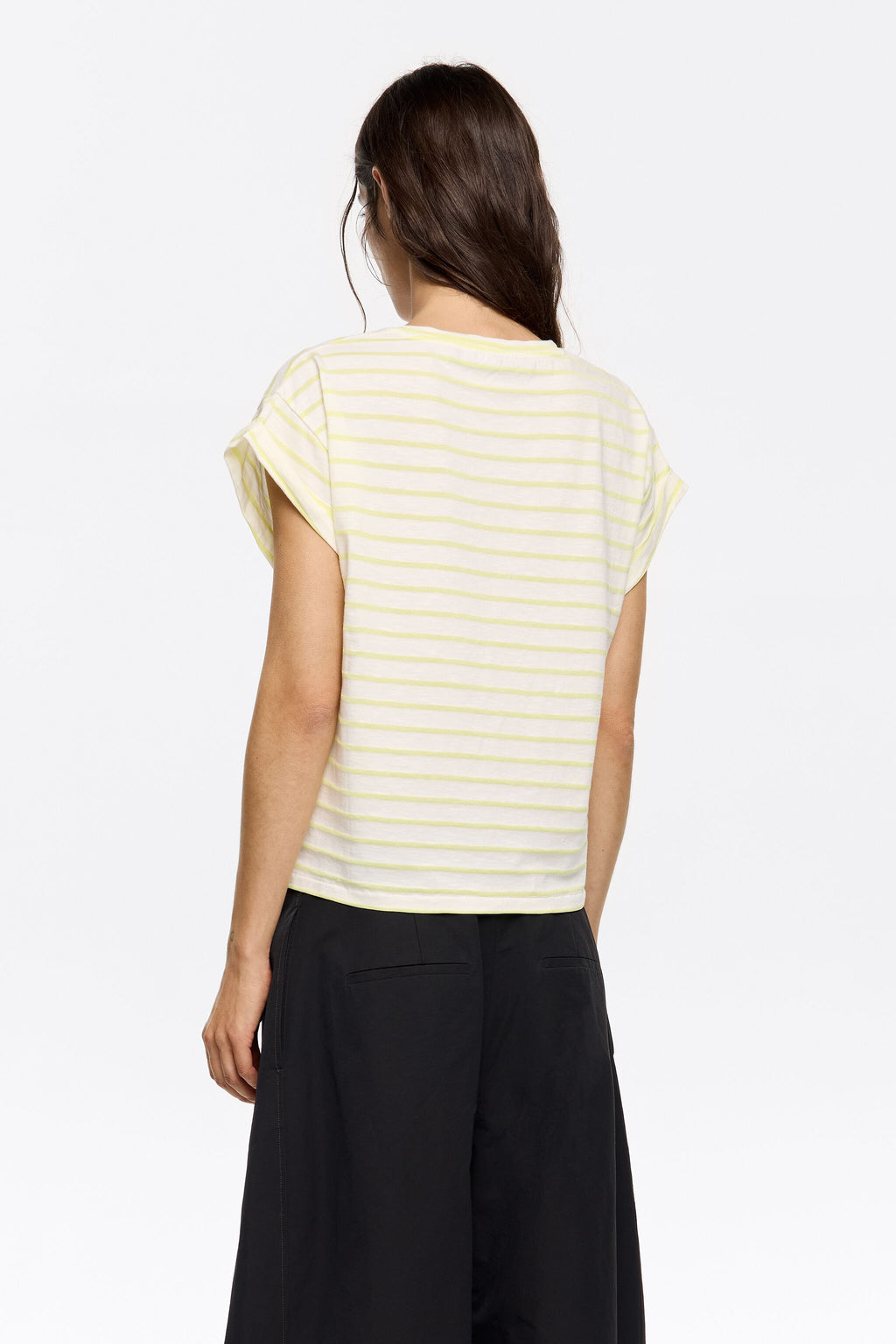 Yellow striped boxy T-shirt