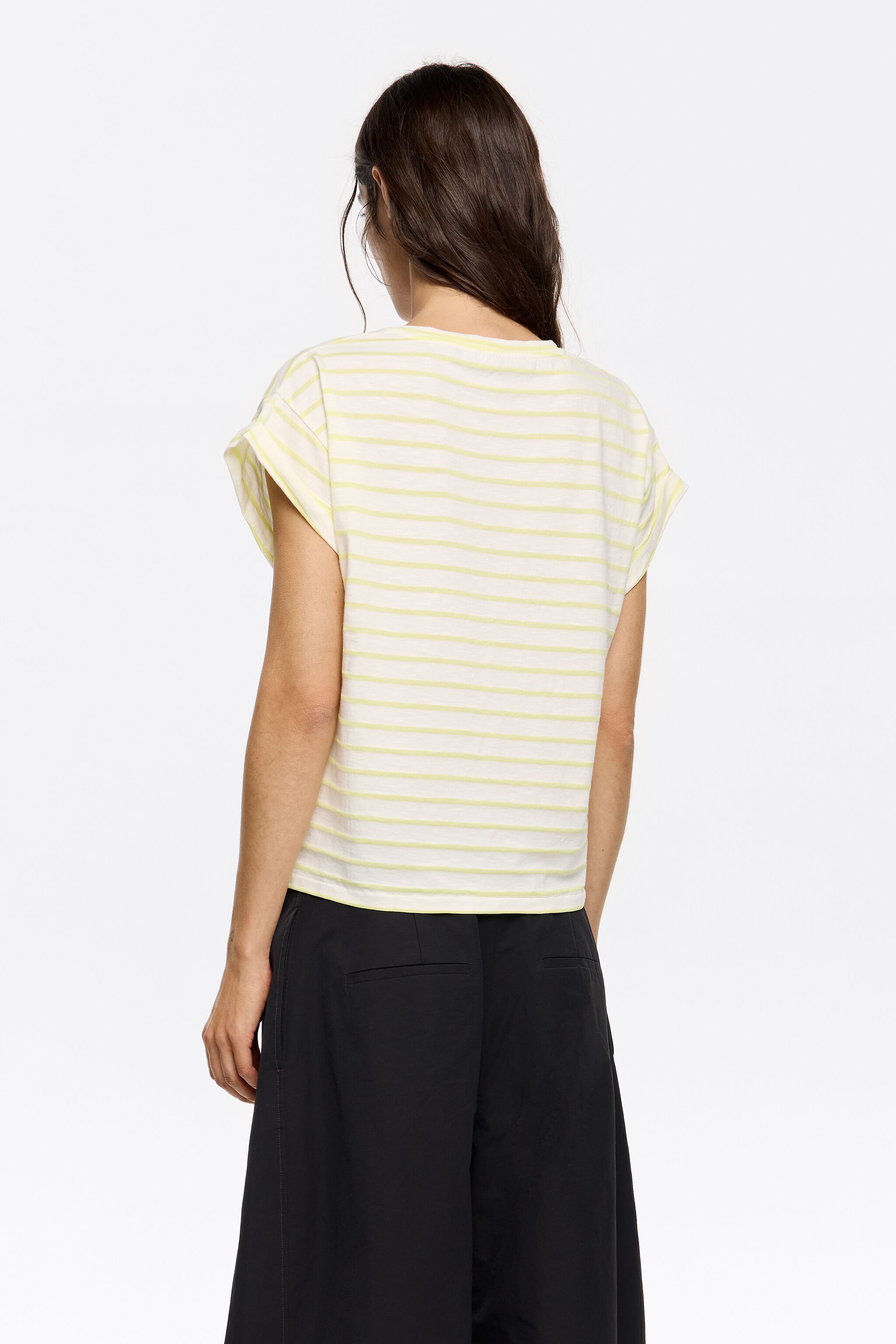 Yellow striped boxy T-shirt