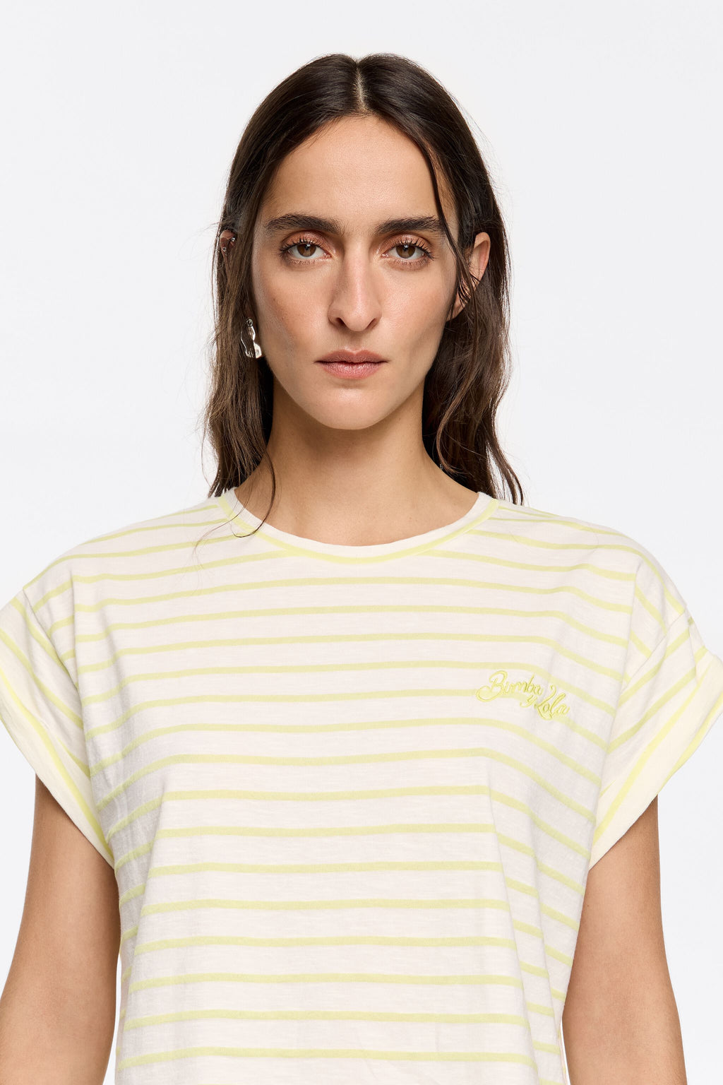 Yellow striped boxy T-shirt