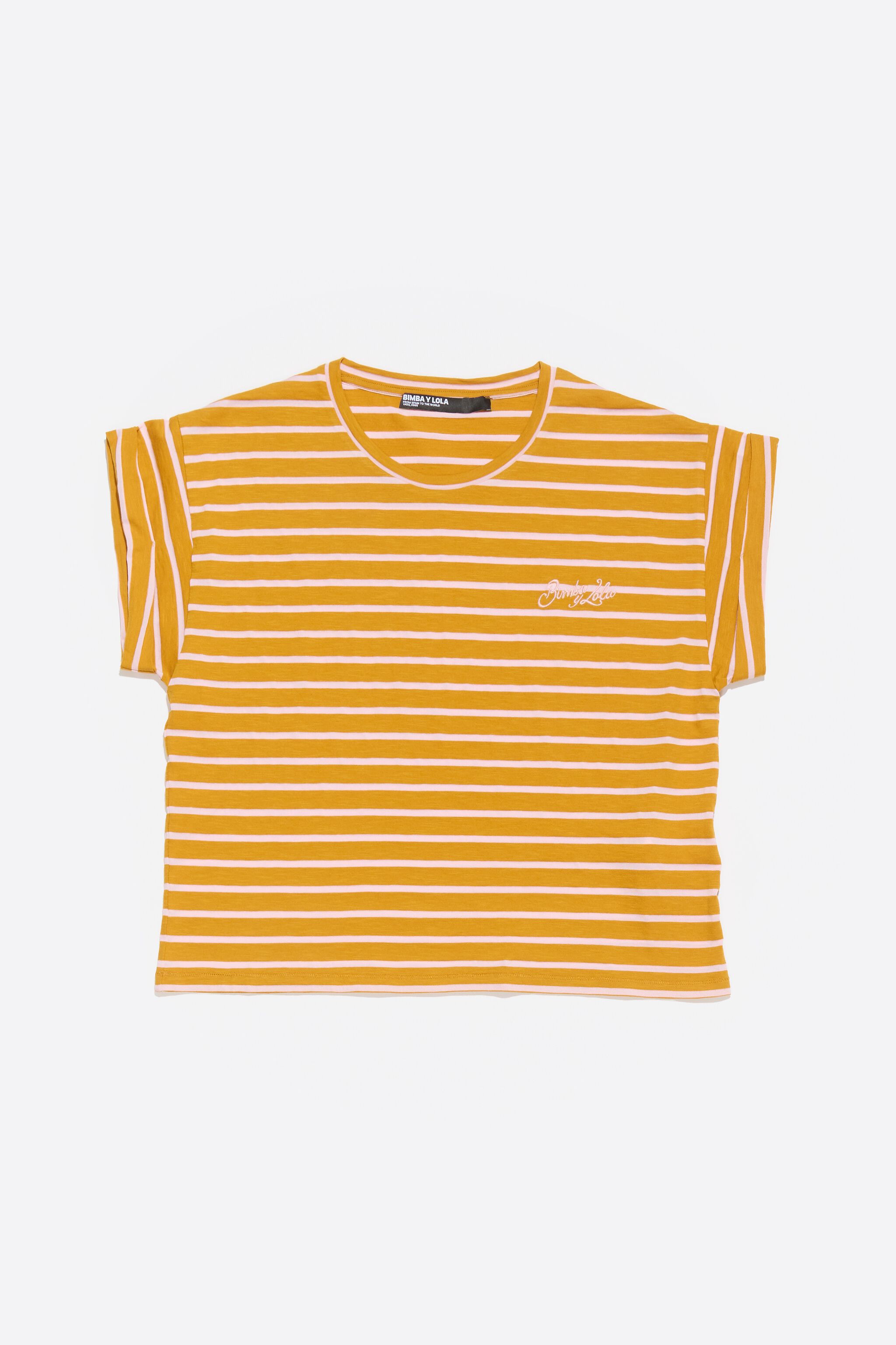 Caramel striped boxy T-shirt