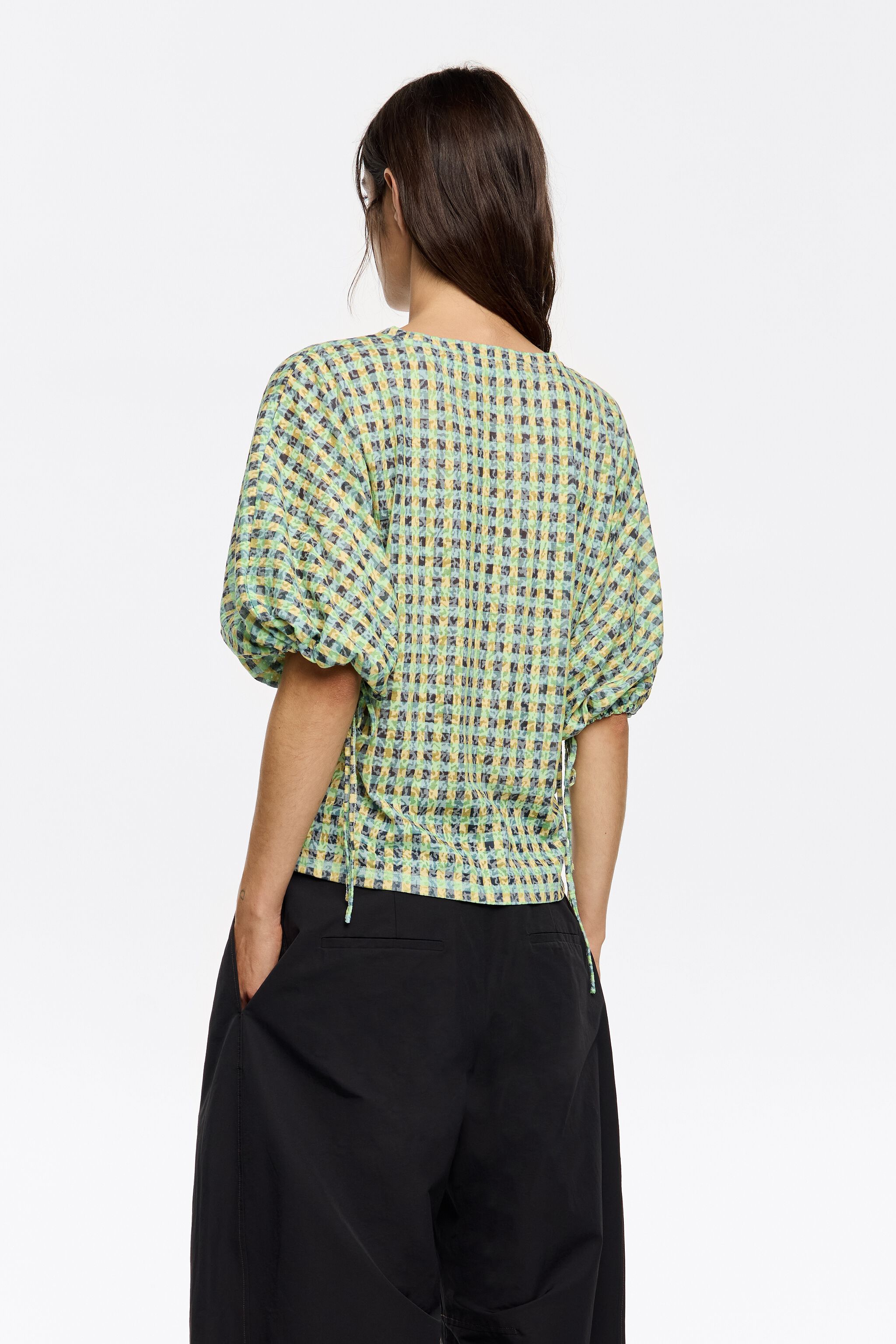 Green checked T-shirt