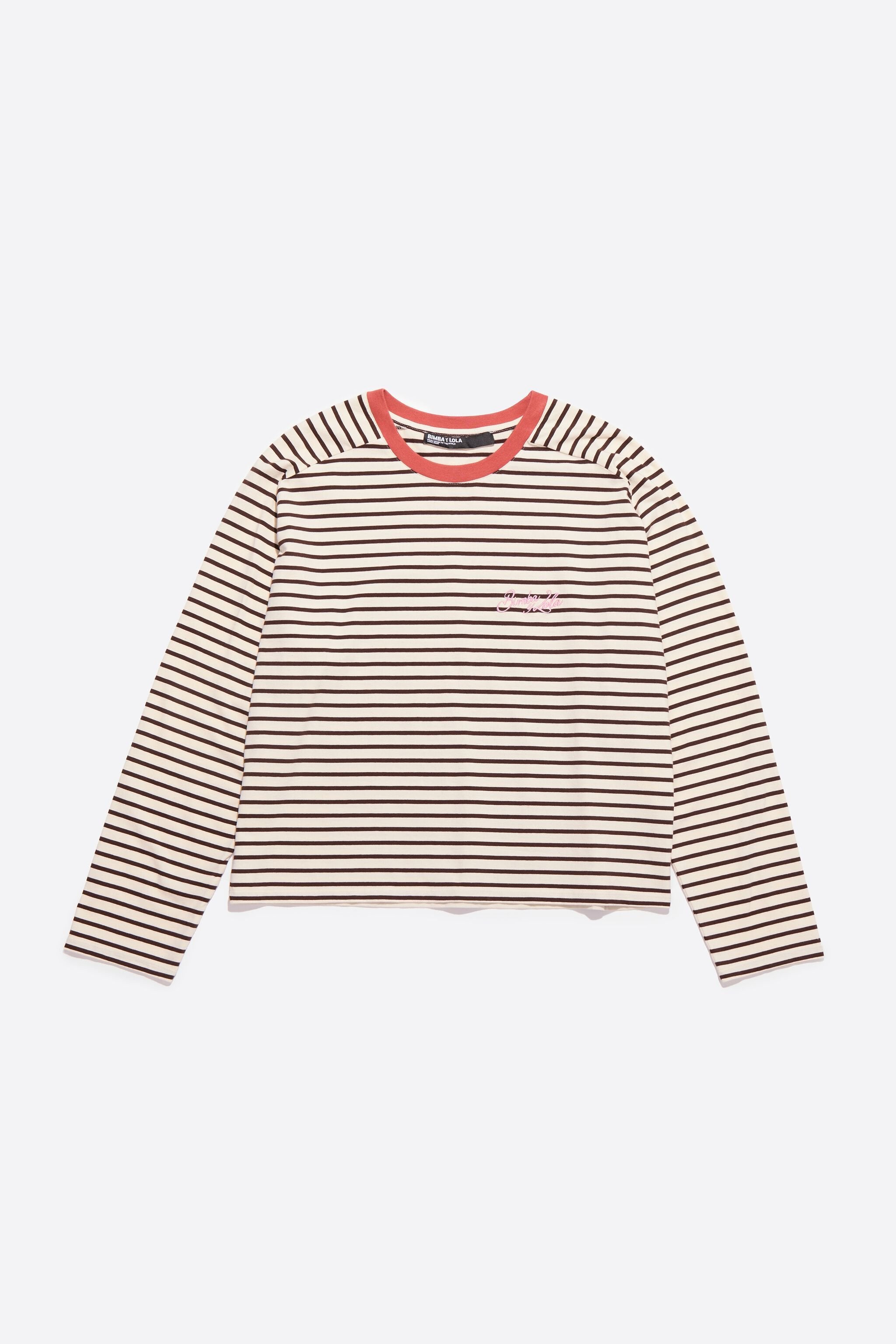 Brown striped T-shirt