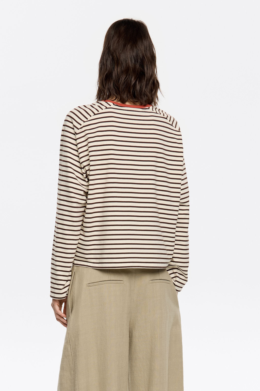 Brown striped T-shirt