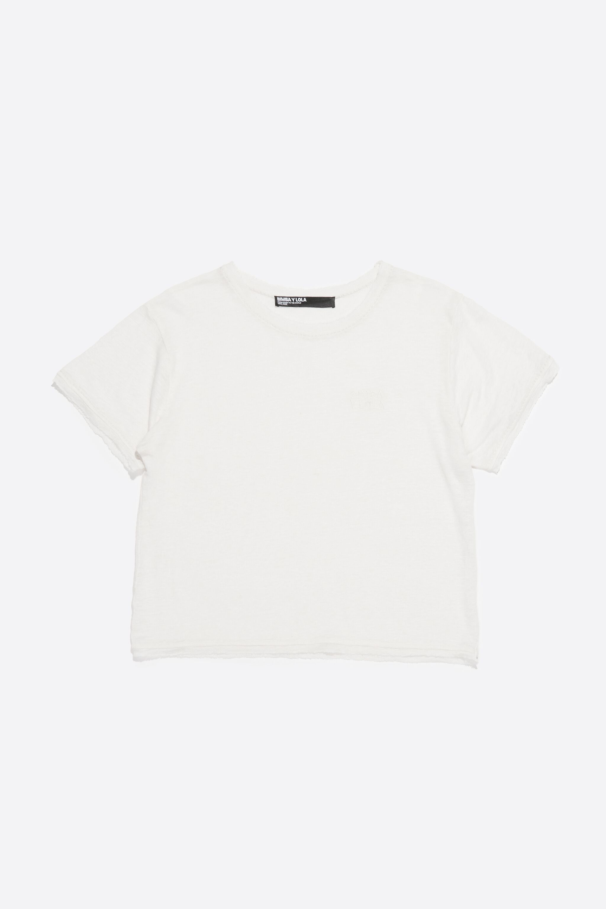 Ivory boxy linen T-shirt