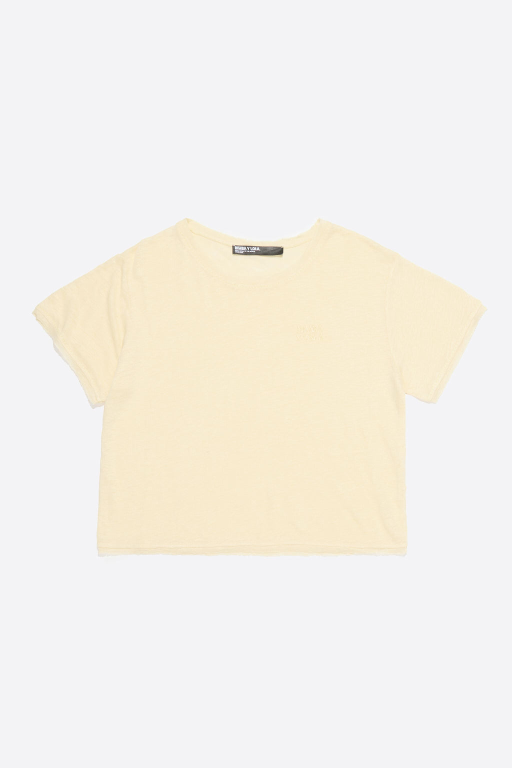 Yellow boxy linen T-shirt