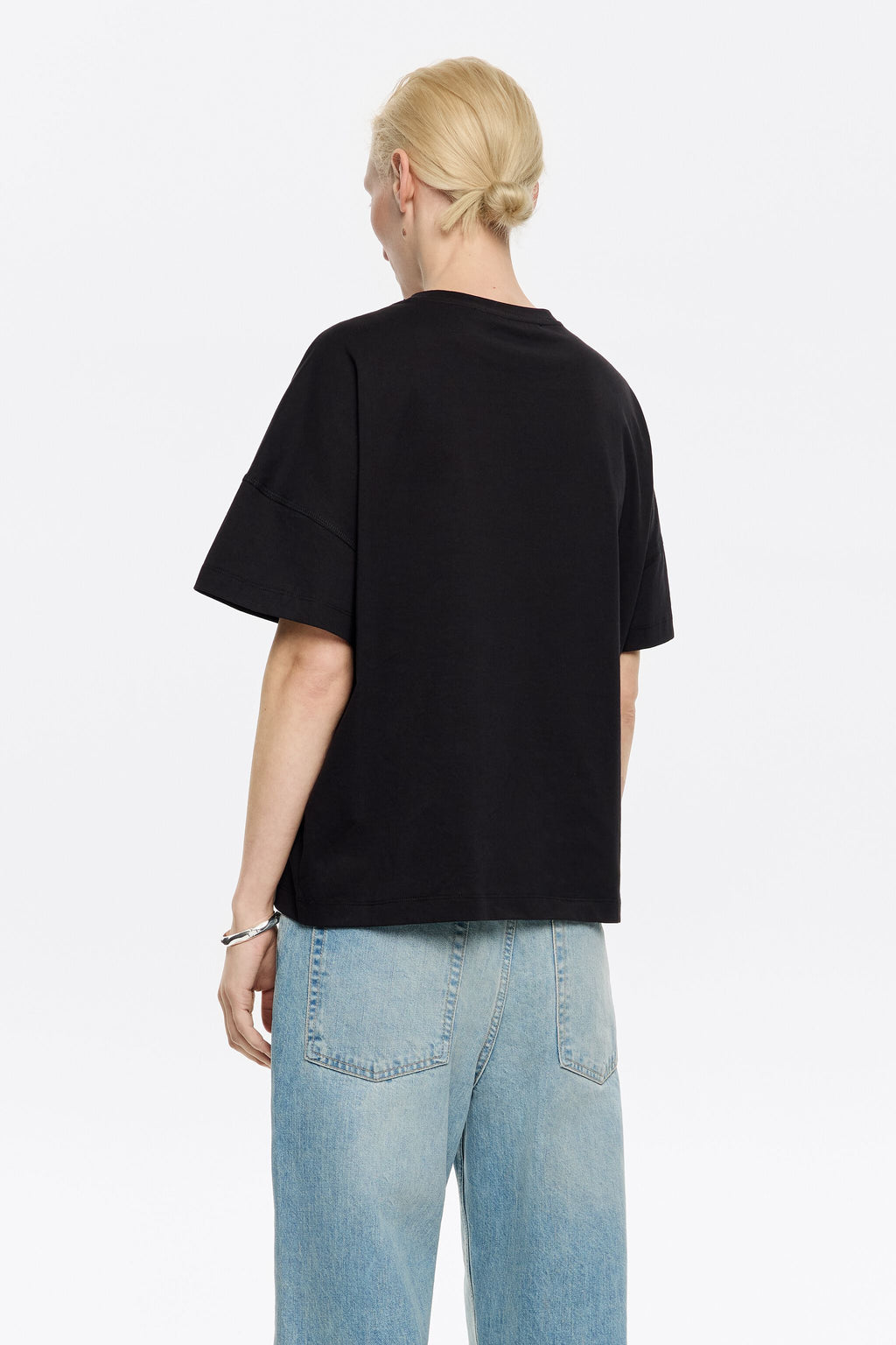 Boxy black floral logo T-shirt