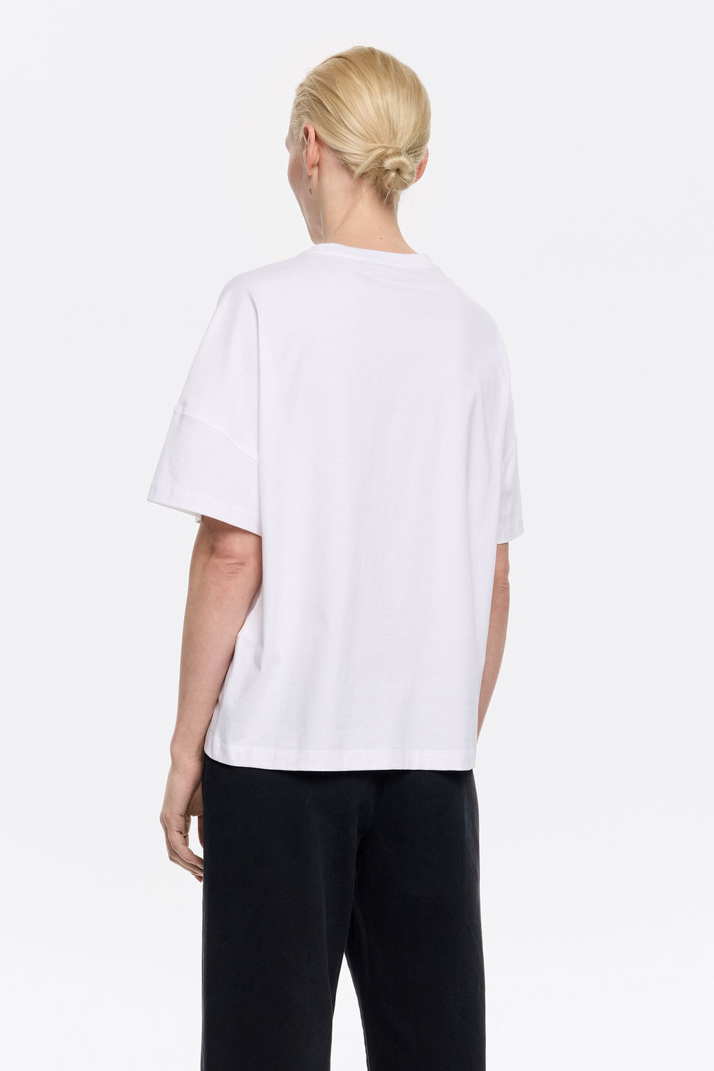 White boxy floral logo T-shirt