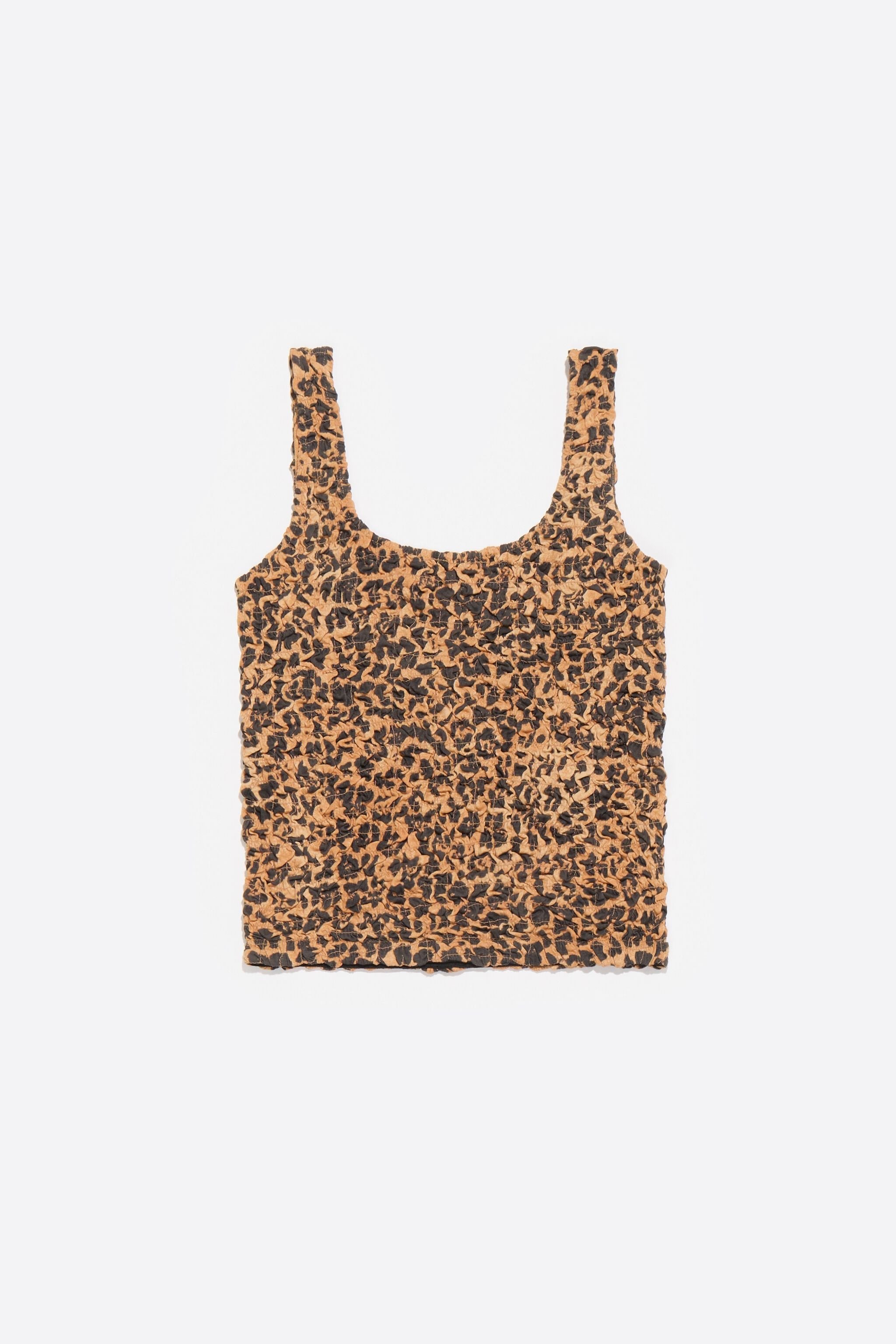 Beige Leopard ruched T-shirt