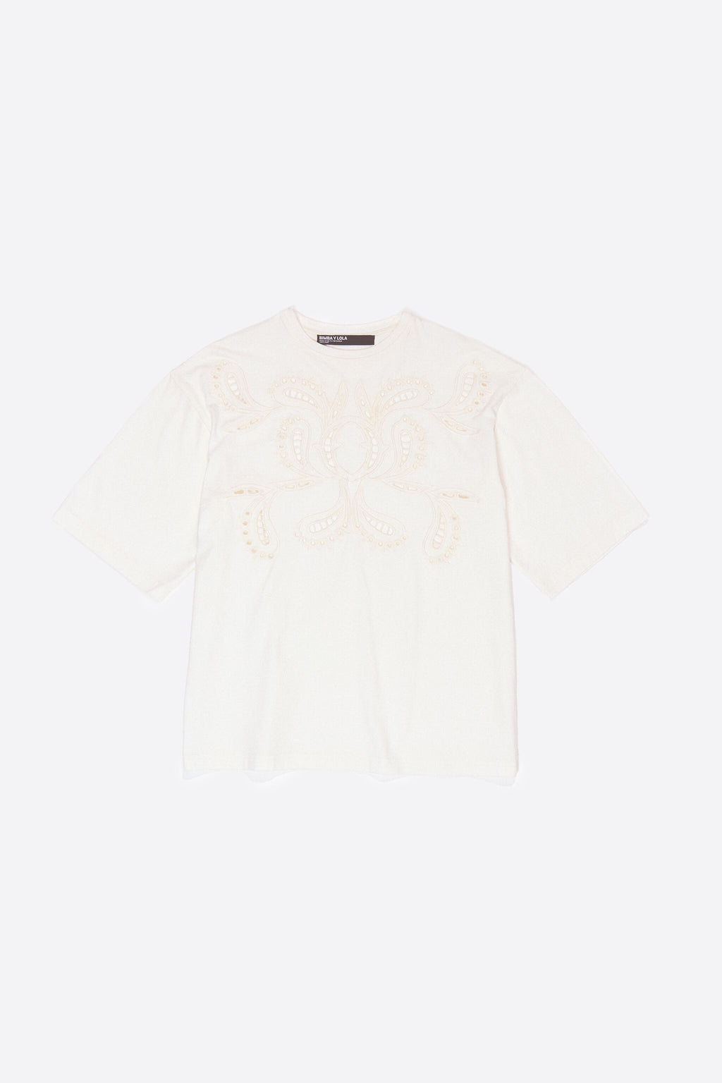 Ecru embroidered T-shirt