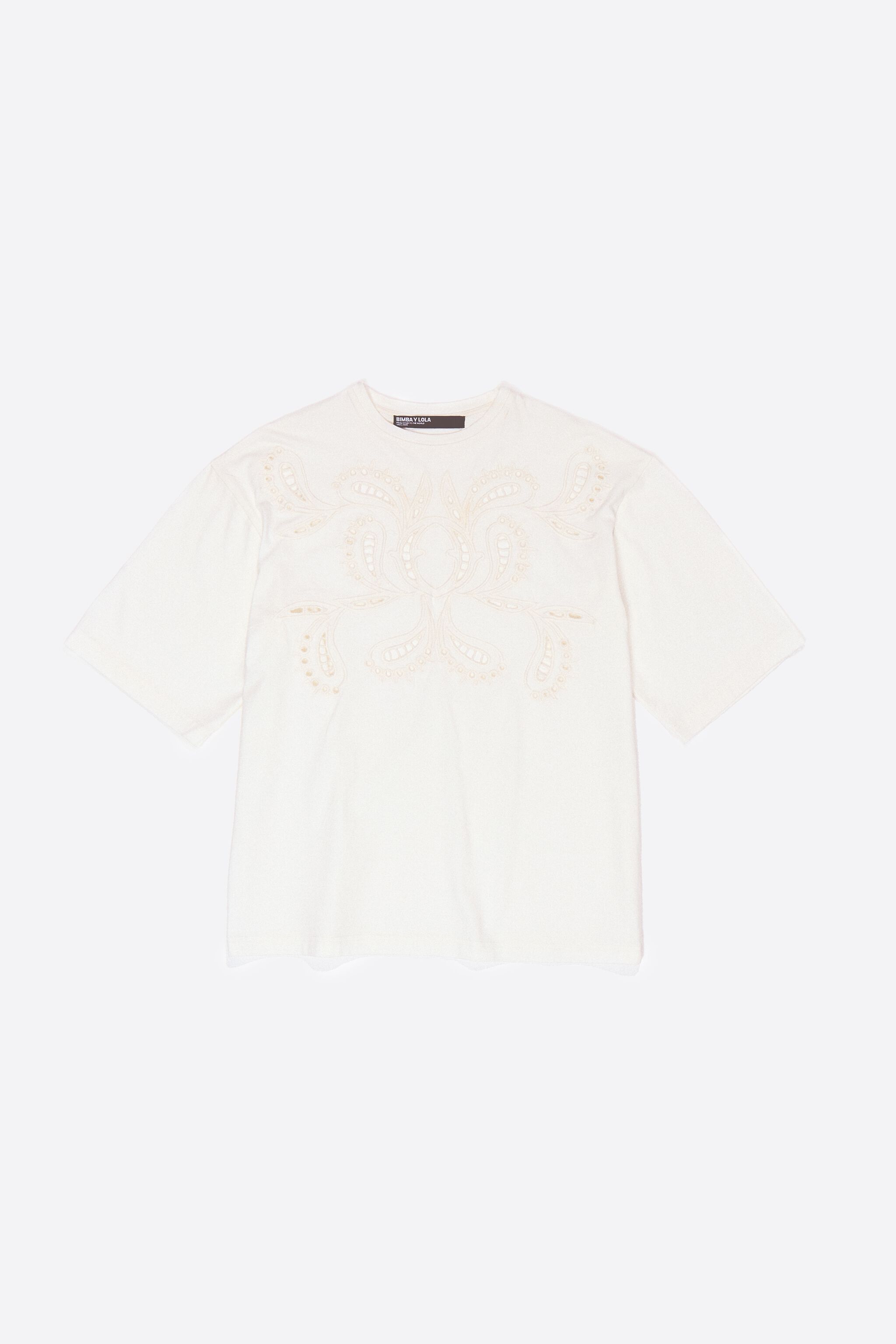 Ecru embroidered T-shirt