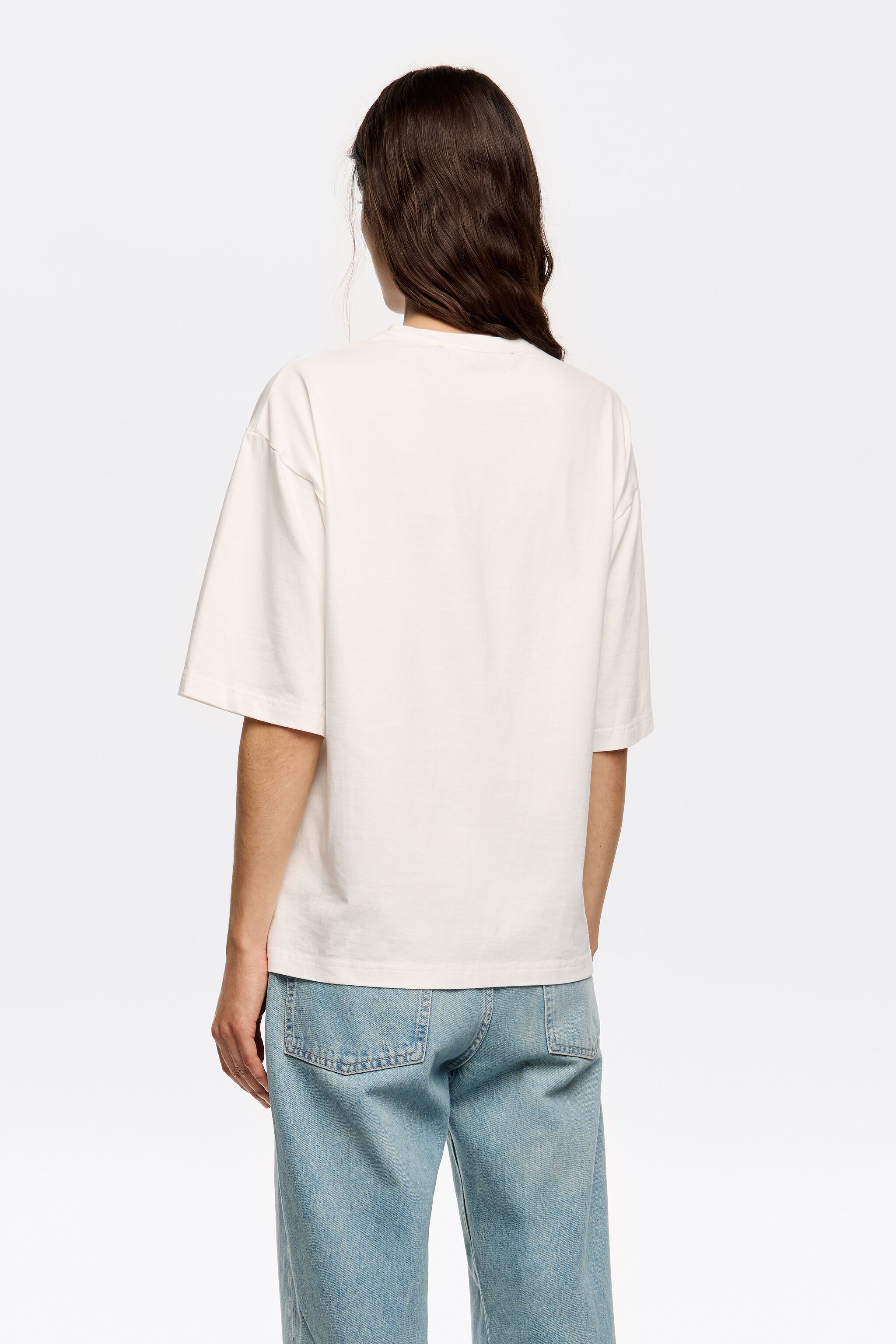 Ecru embroidered T-shirt