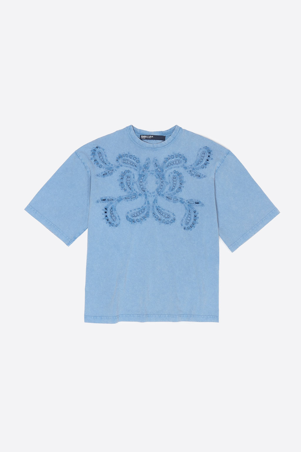 Light blue embroidered T-shirt
