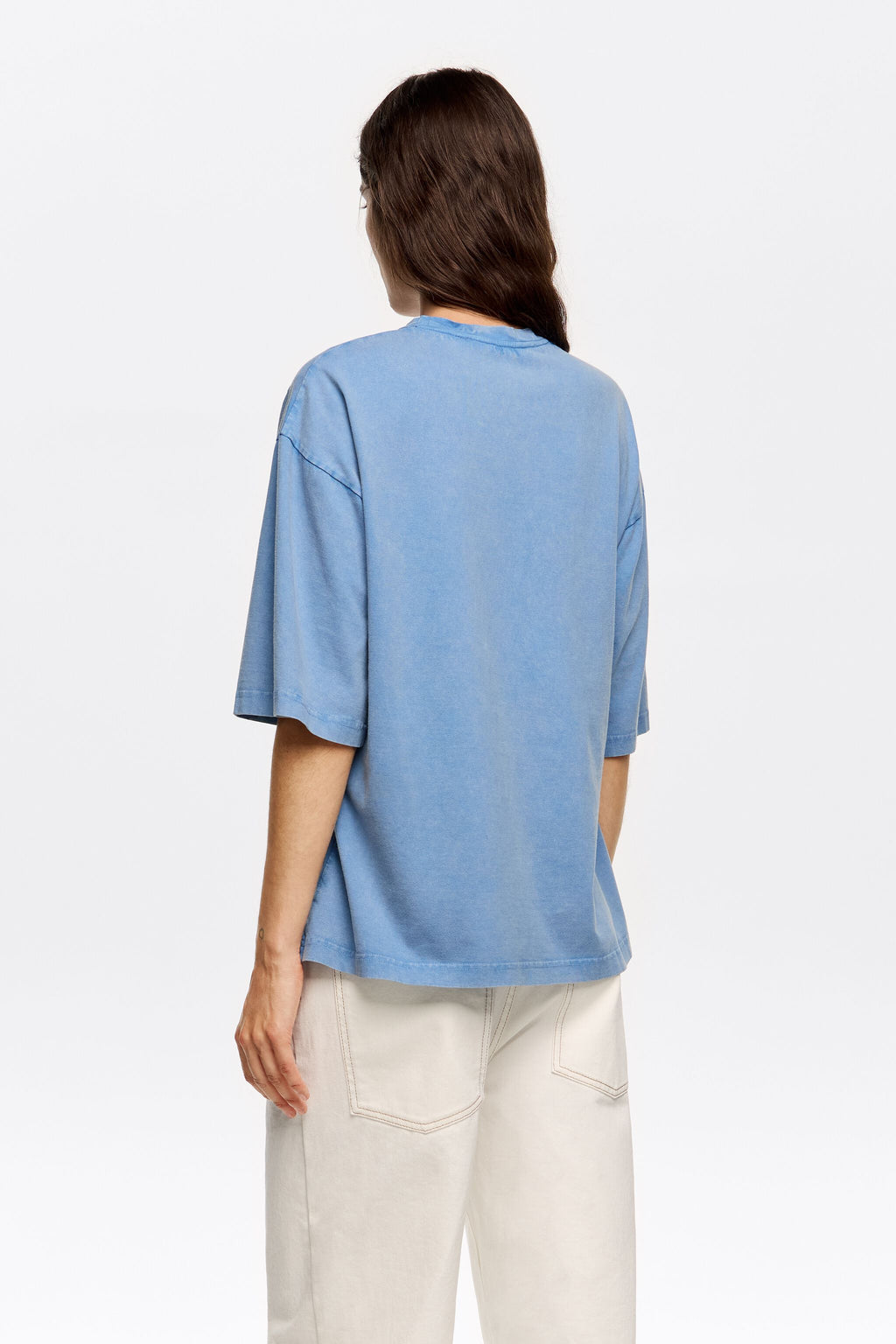 Light blue embroidered T-shirt