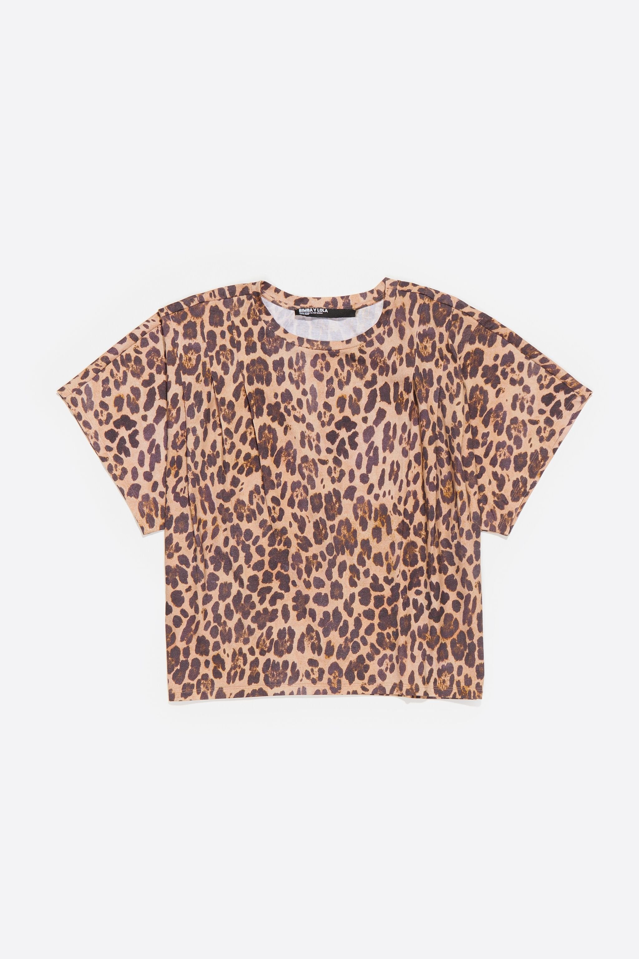 Beige Leopard boxy T-shirt