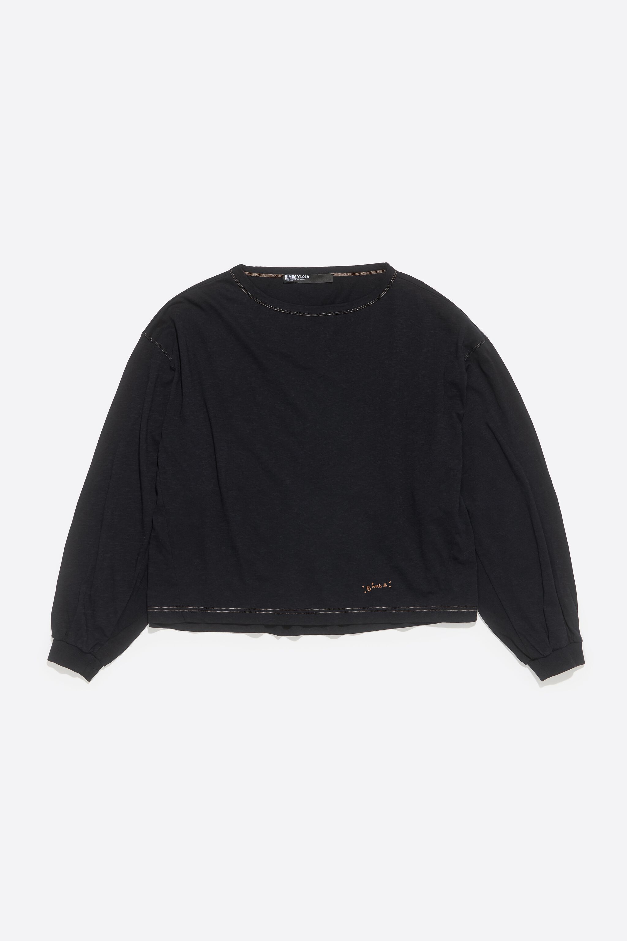 Black cotton T-shirt