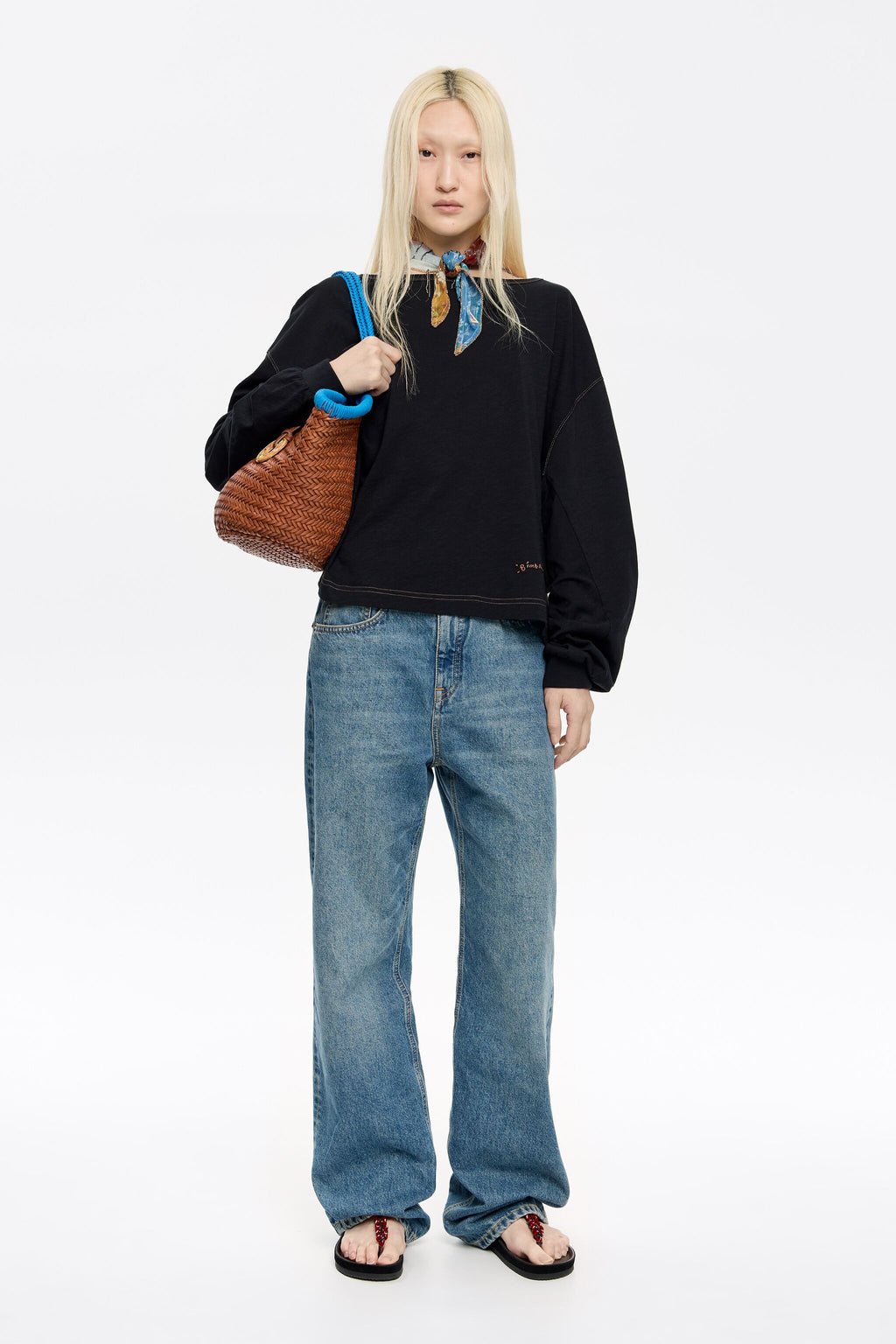 Black cotton T-shirt