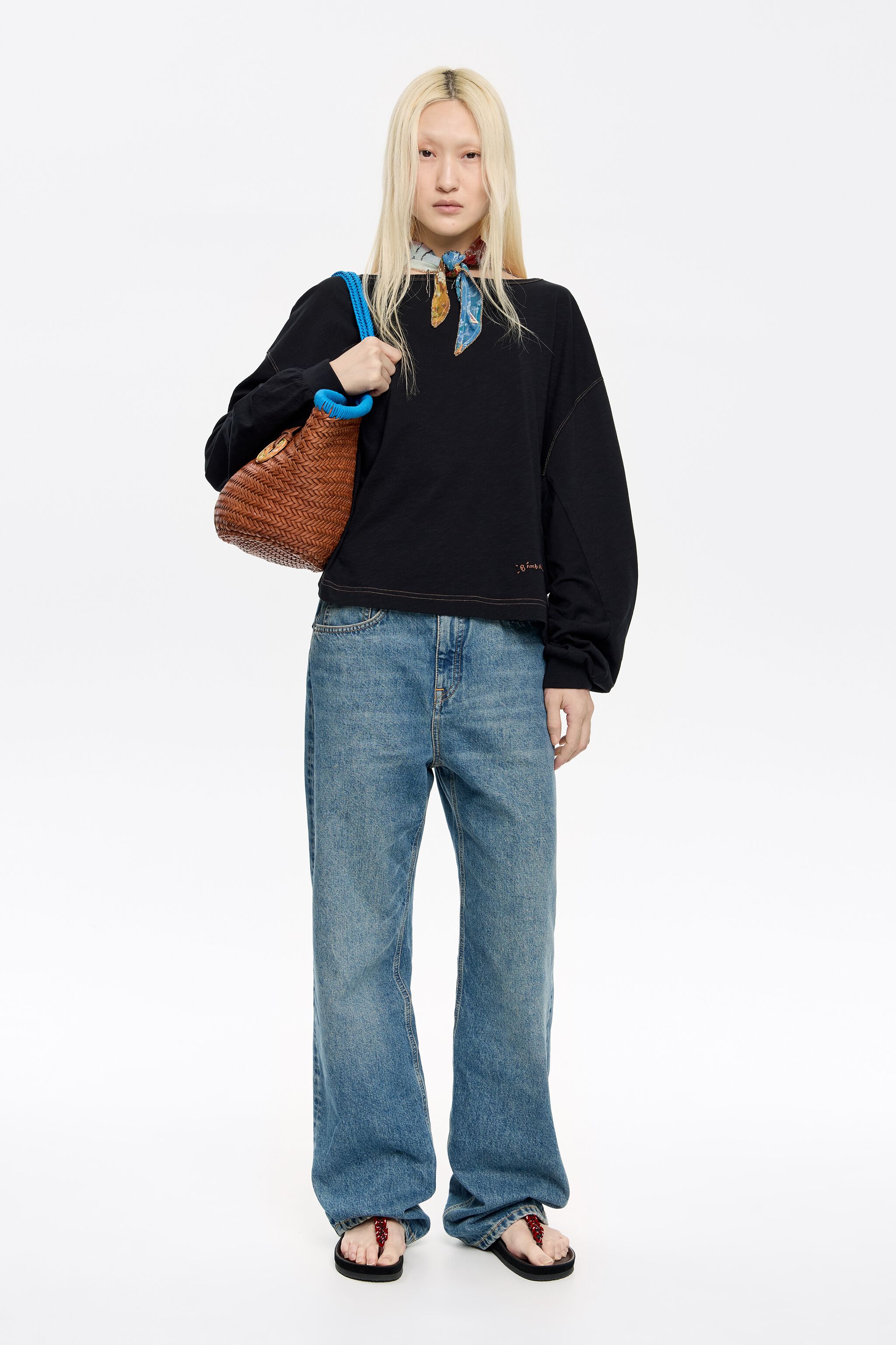 Black cotton T-shirt