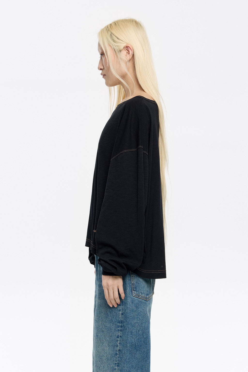 Black cotton T-shirt