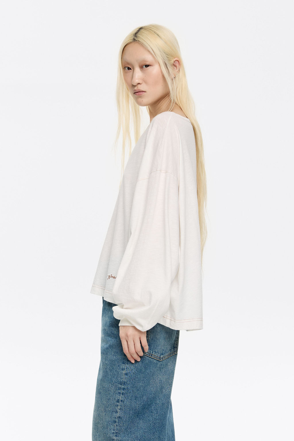 Ivory cotton T-shirt