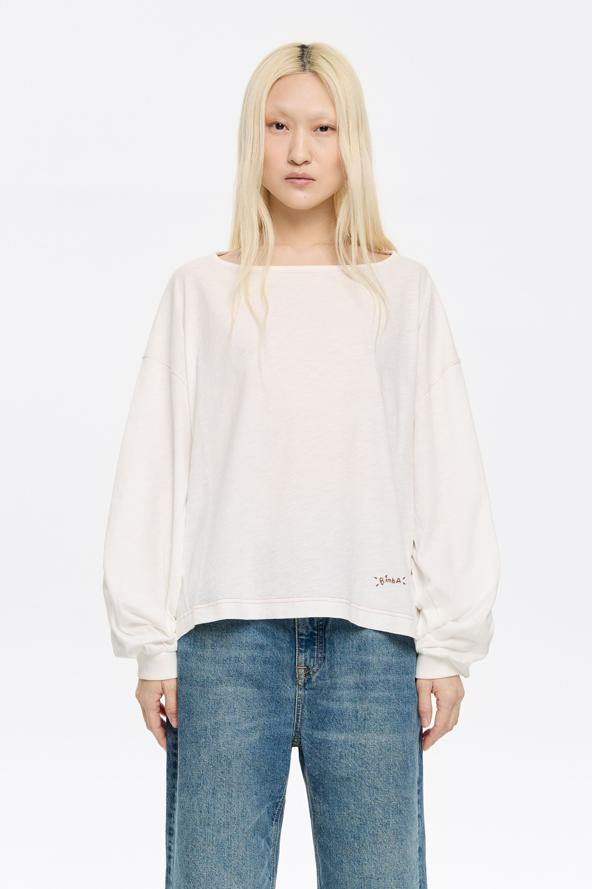 Ivory cotton T-shirt