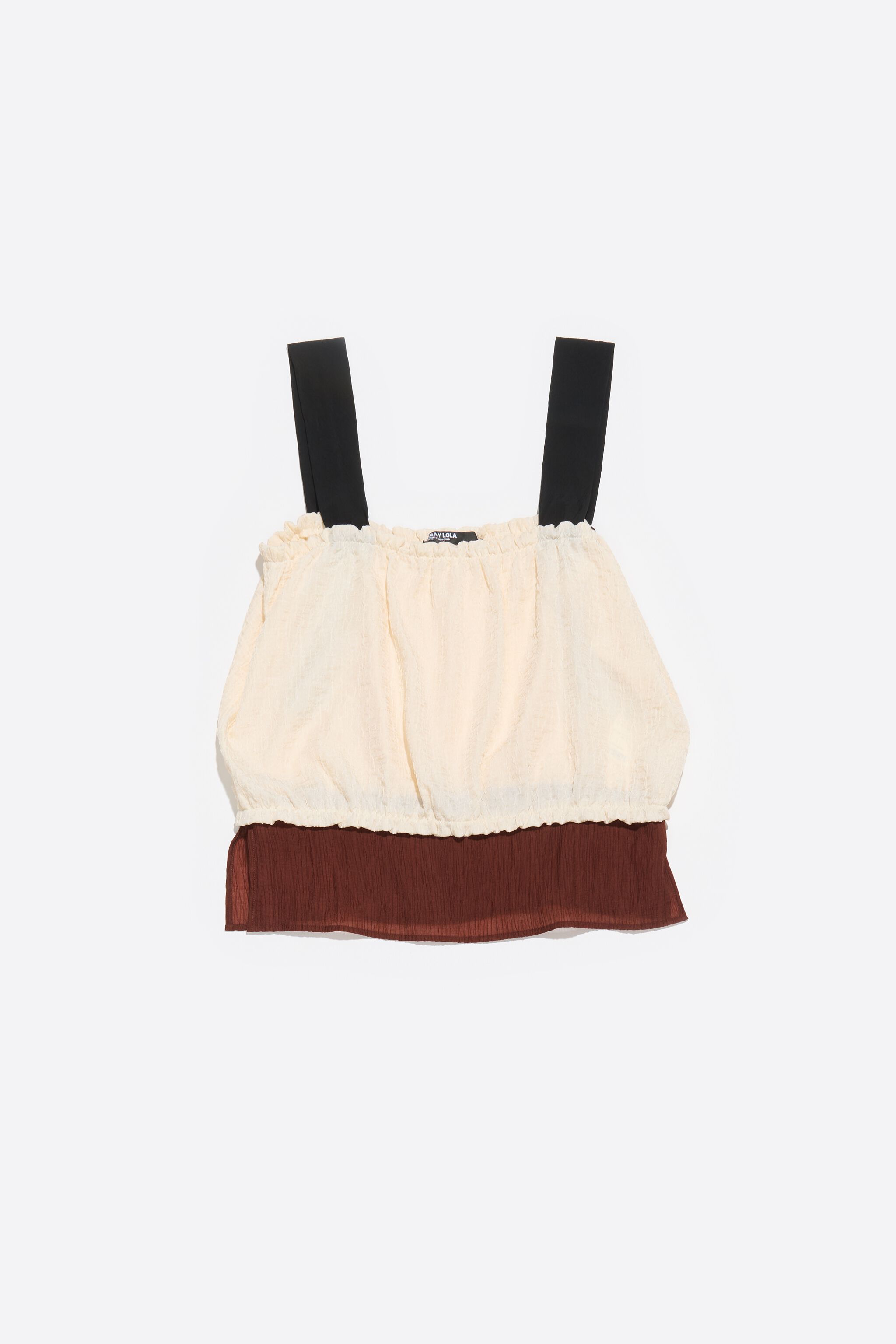 Three-tone strappy top