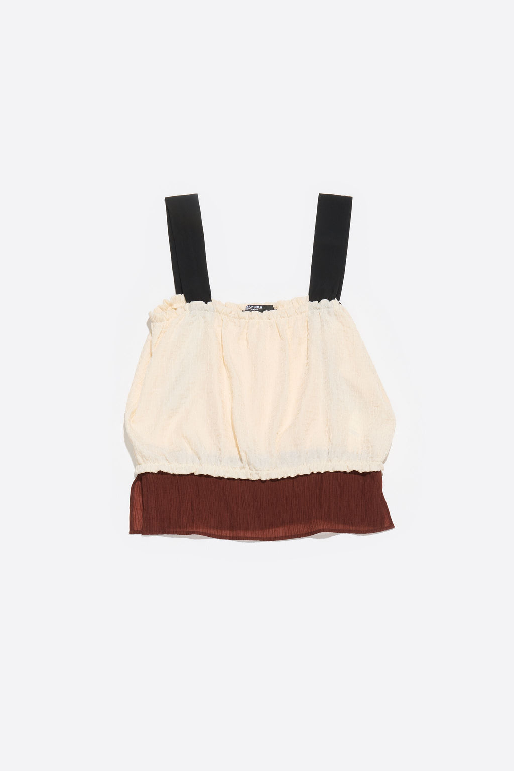 Three-tone strappy top