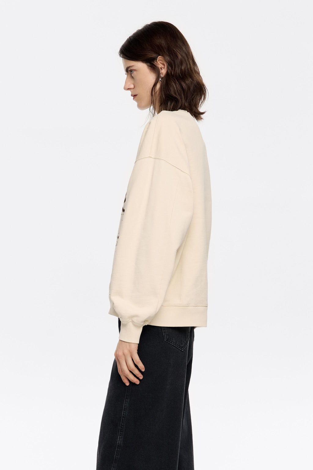 Sand cotton logo sweatshirt